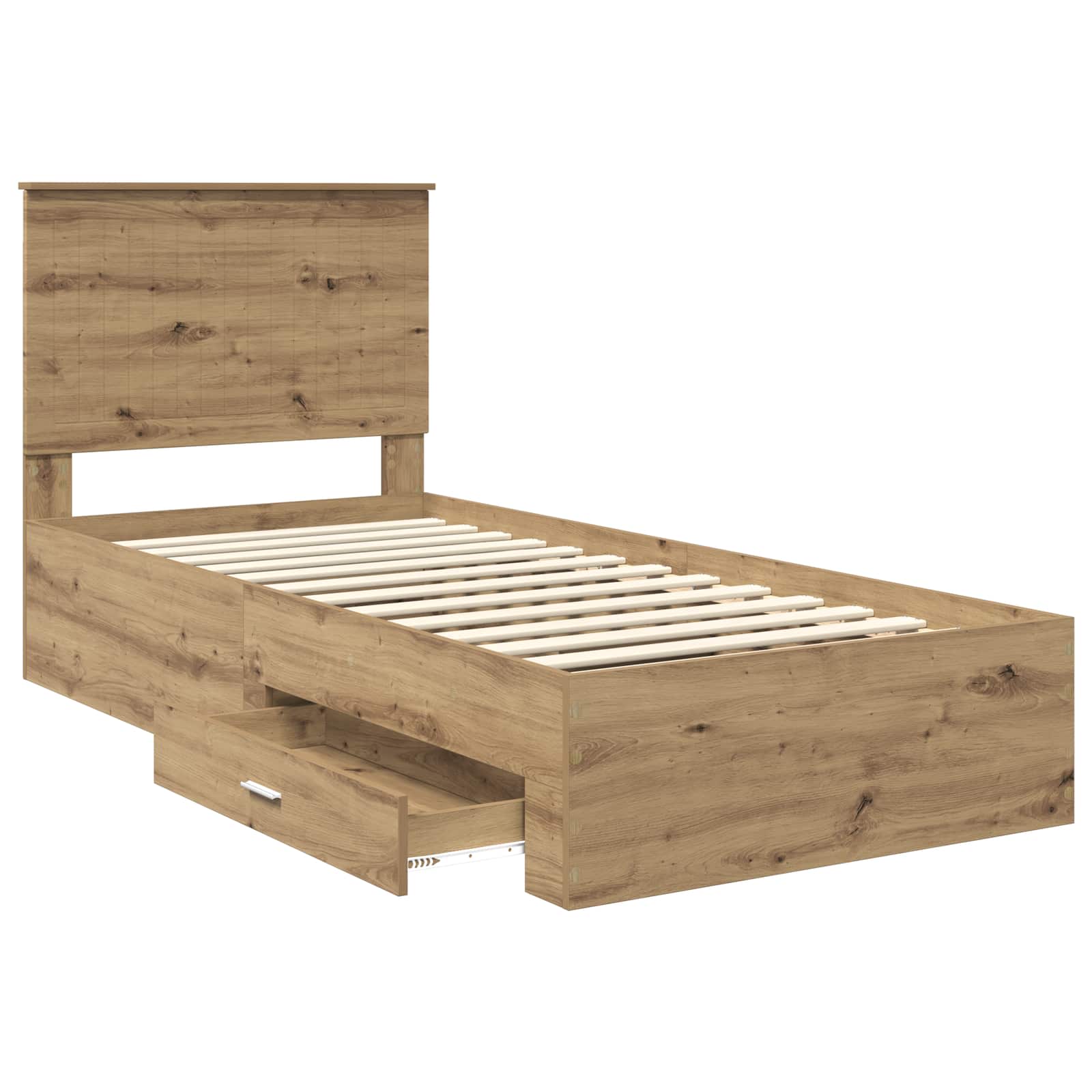 Cadre de lit Chêne artisanal 90 x 190 cm Bois d'ingénierie - XIOS