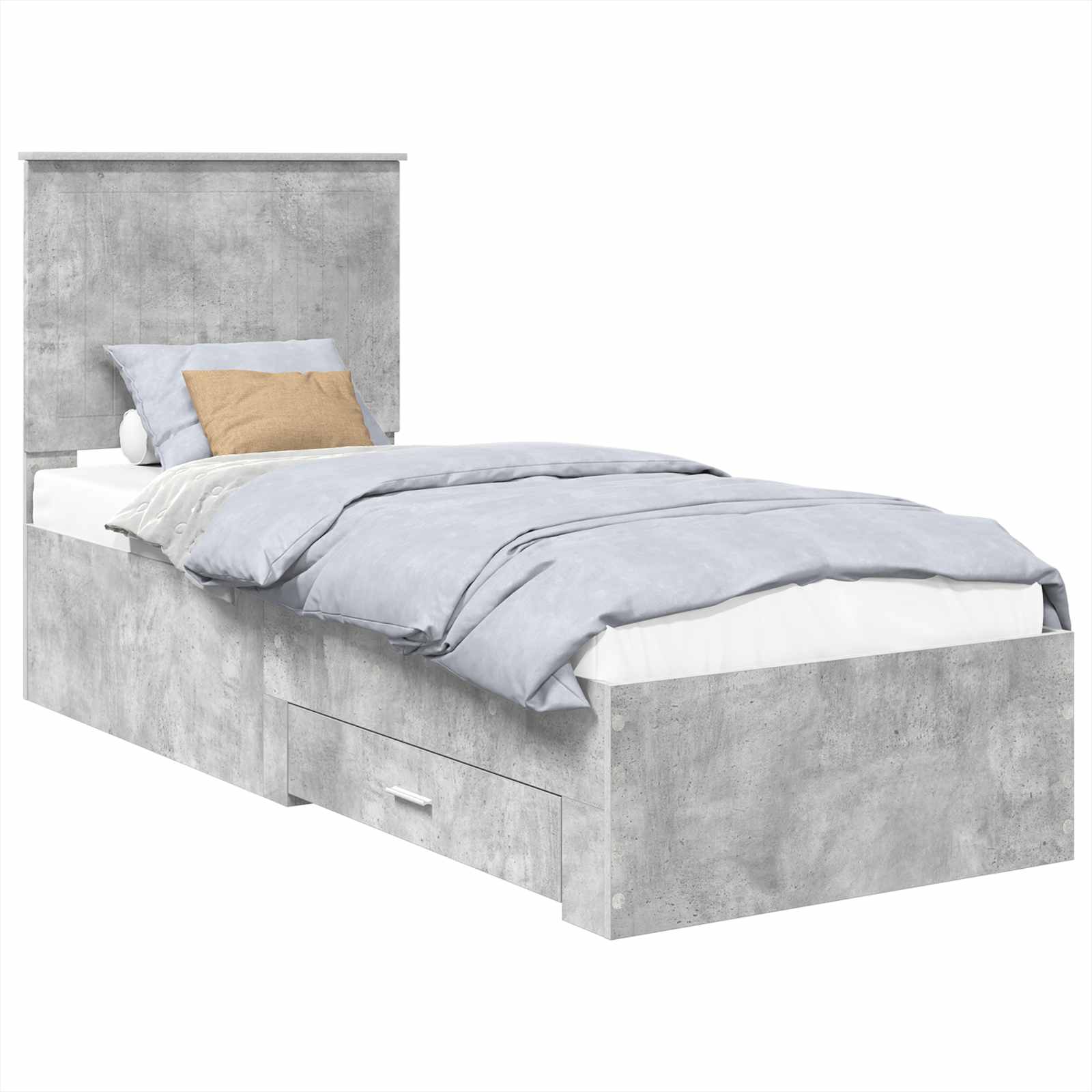 Cadre de lit Gris Béton et Argent 70 x 190 cm Bois d'ingénierie - XIOS