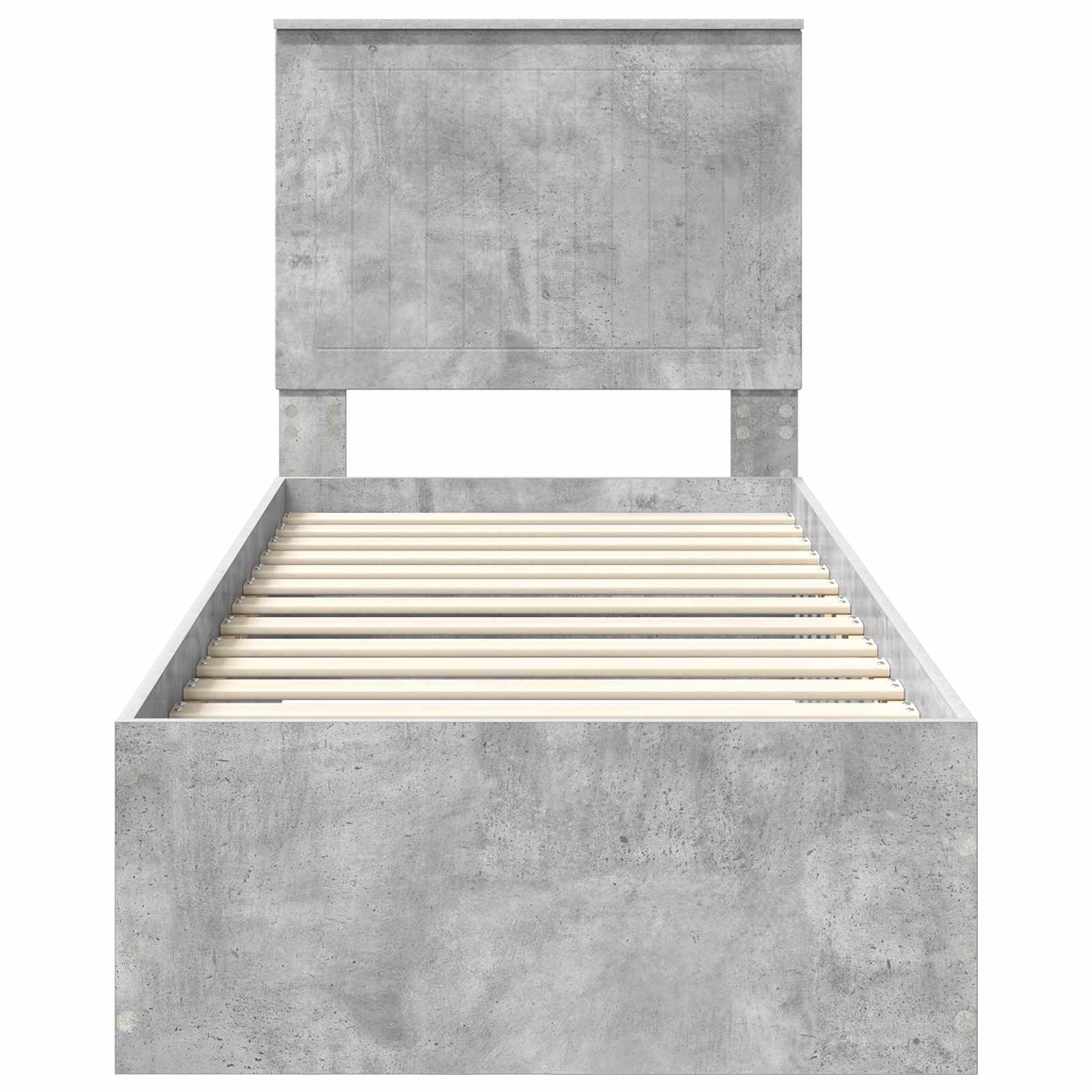 Cadre de lit Gris Béton et Argent 70 x 190 cm Bois d'ingénierie - XIOS
