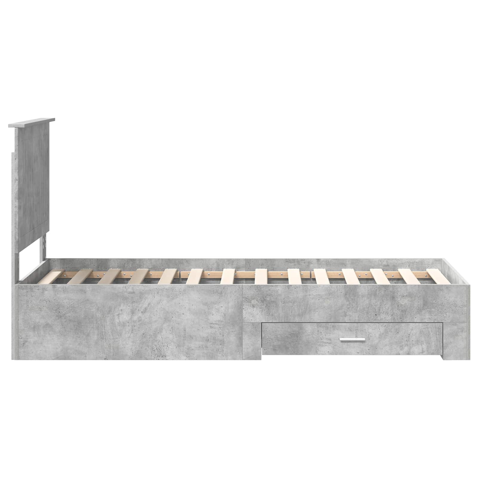 Cadre de lit Gris Béton et Argent 70 x 190 cm Bois d'ingénierie - XIOS