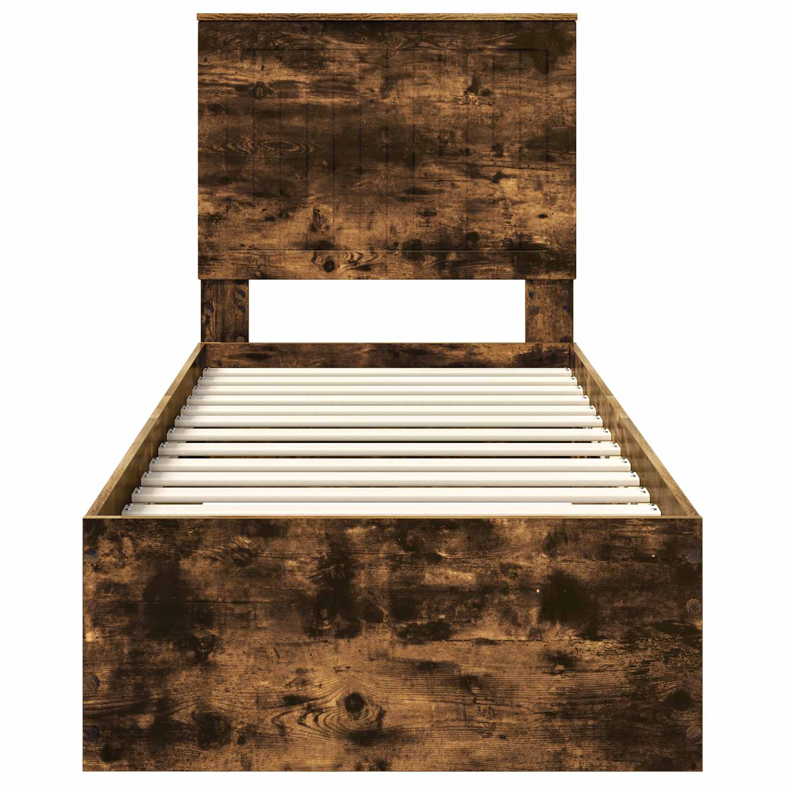 Cadre de lit Chêne Fumé et Argent 70 x 190 cm Bois d'ingénierie - XIOS