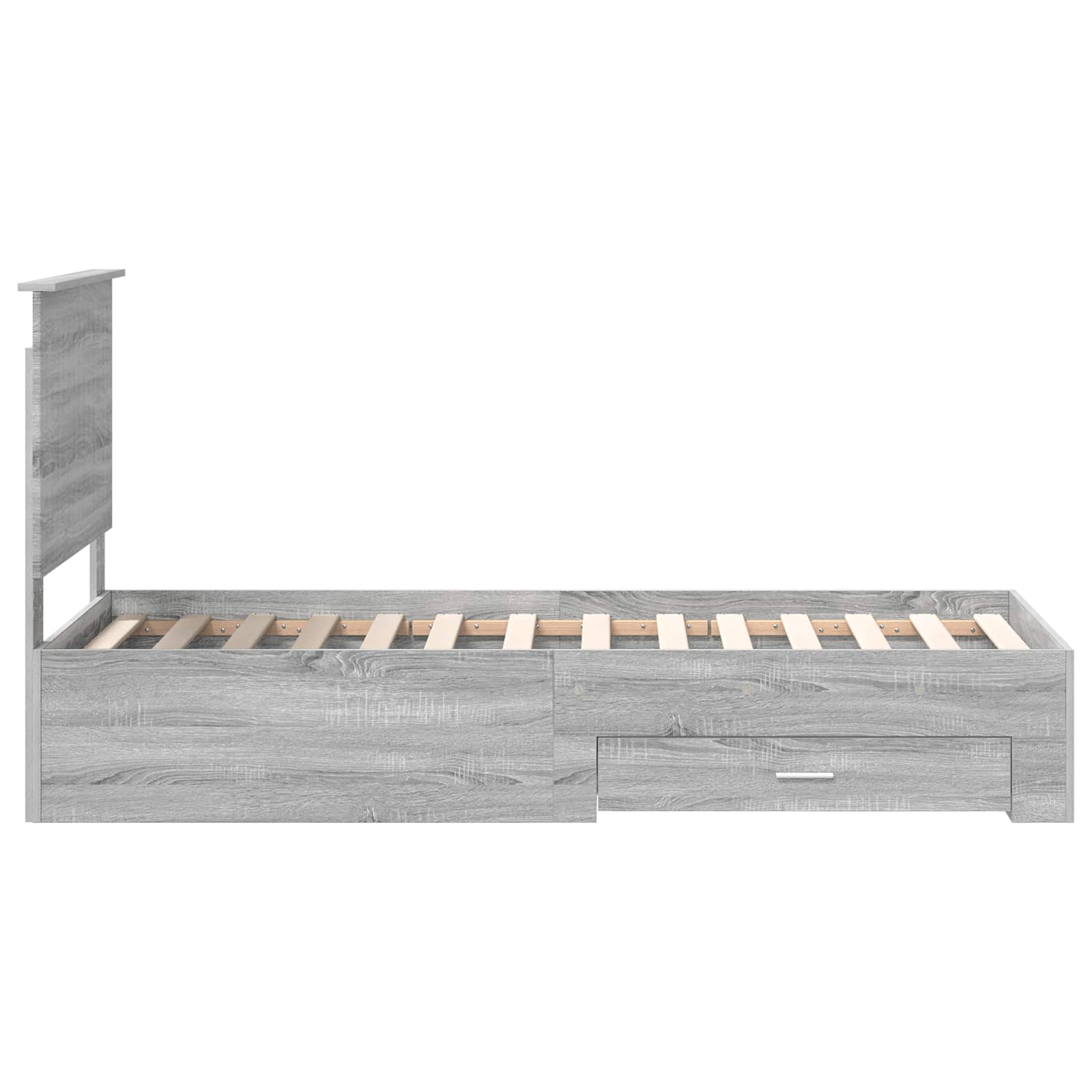 Cadre de lit avec tête de lit Sonoma Gris et Argent 70 x 190 cm - XIOS