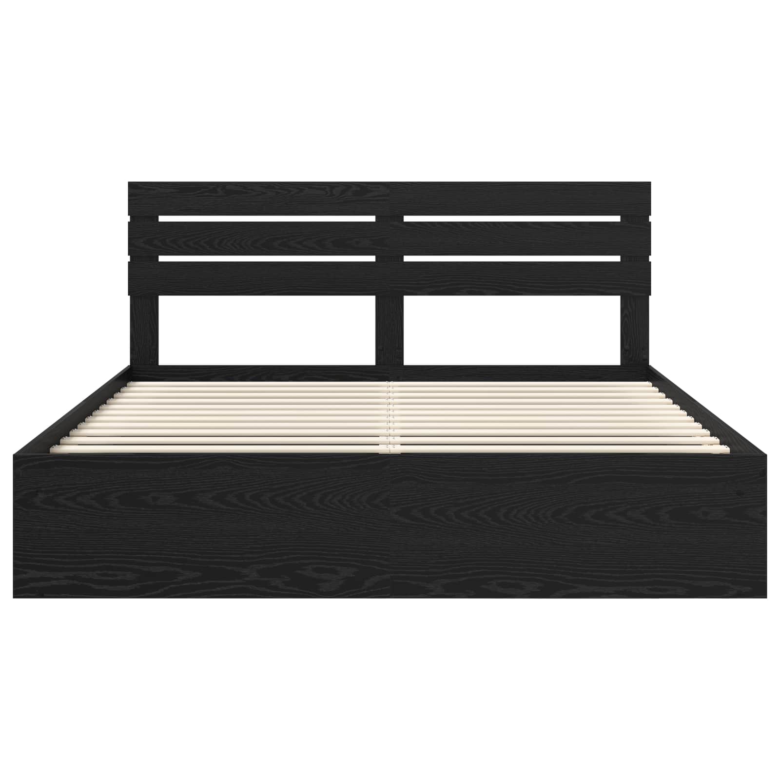 Cadre de lit avec tête de lit Noir 200 x 200 cm Pin massif - XIOS
