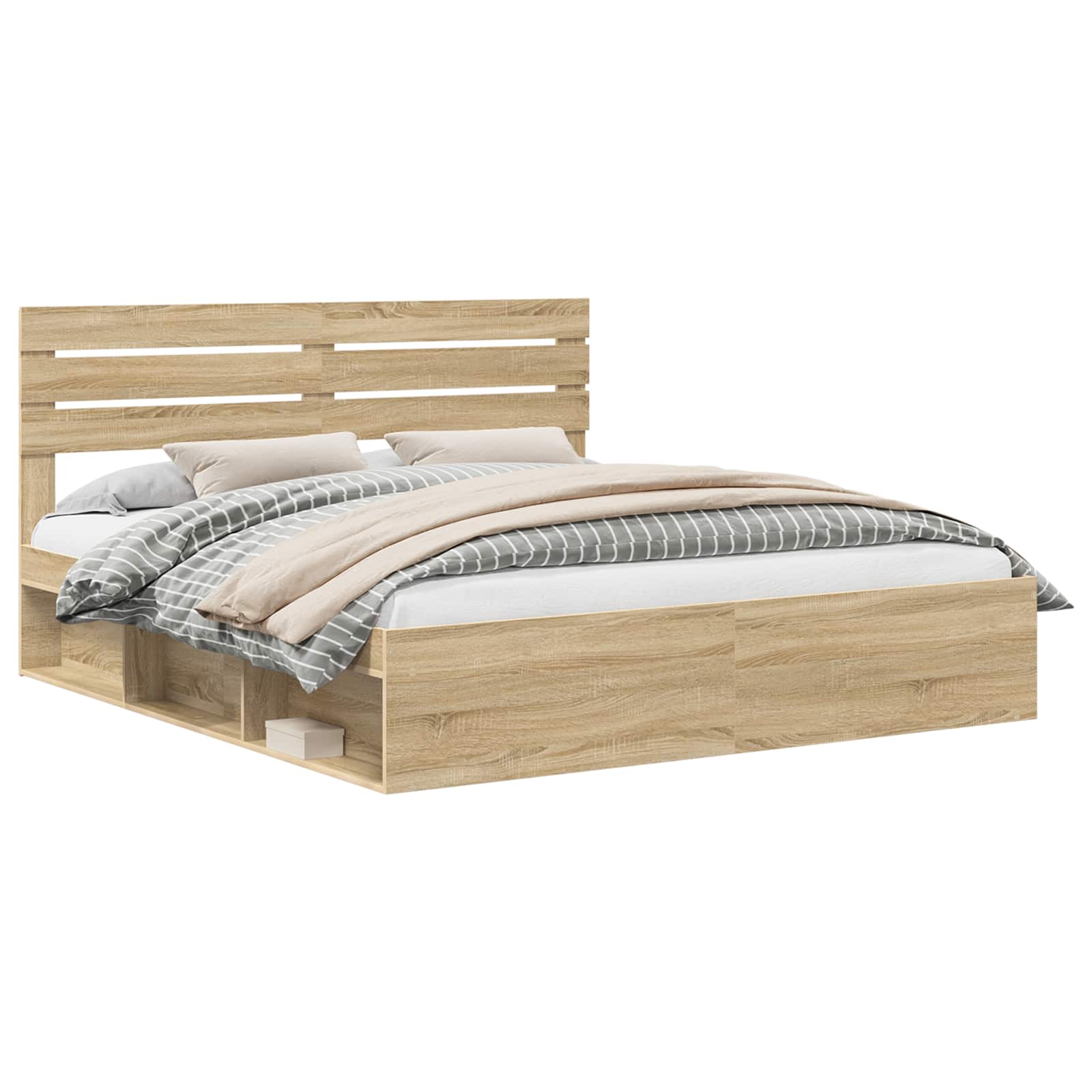 Cadre de lit avec tête de lit Sonoma 200 x 200 cm Pin massif - XIOS