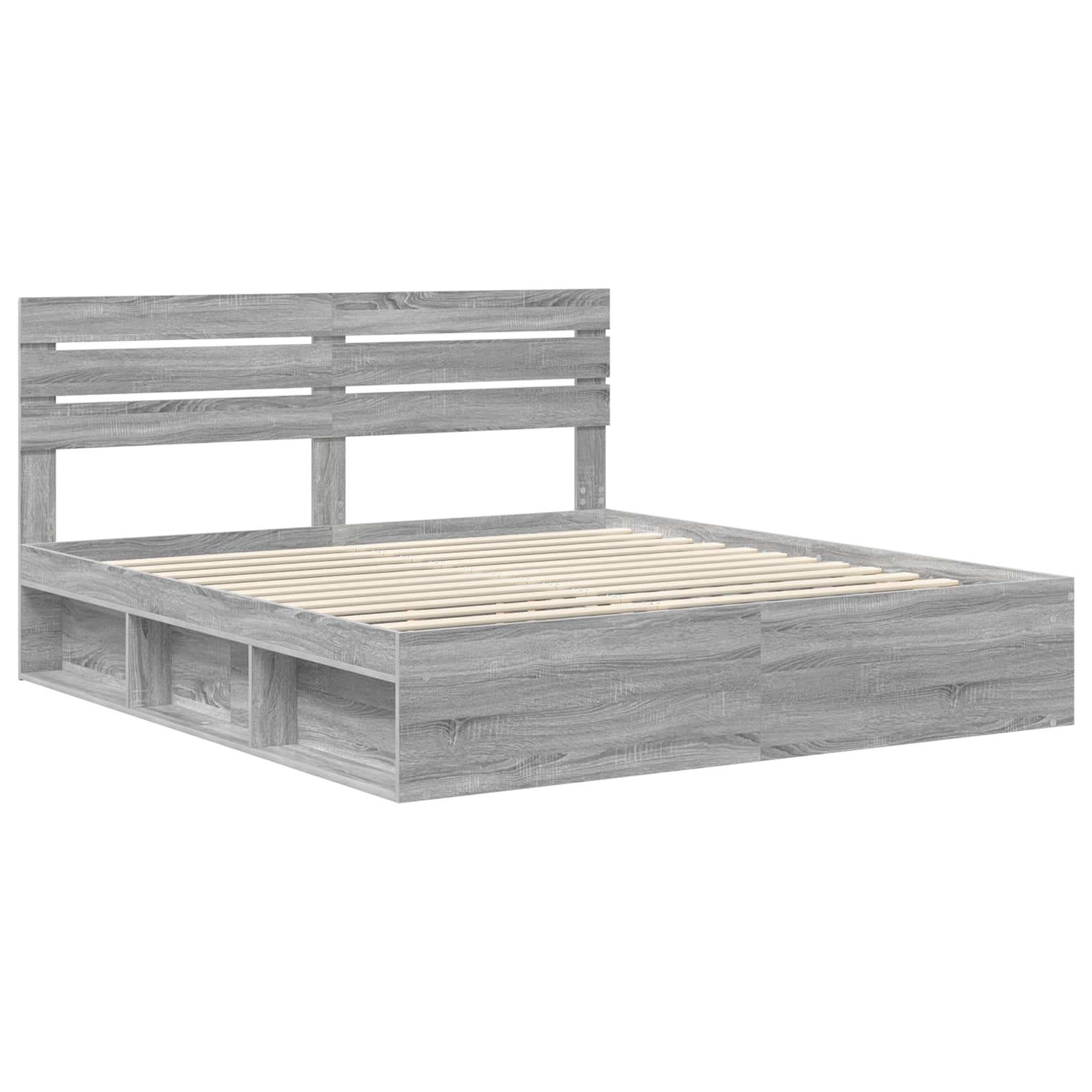 Cadre de lit Gris Sonoma 200 x 200 cm Pin massif - XIOS