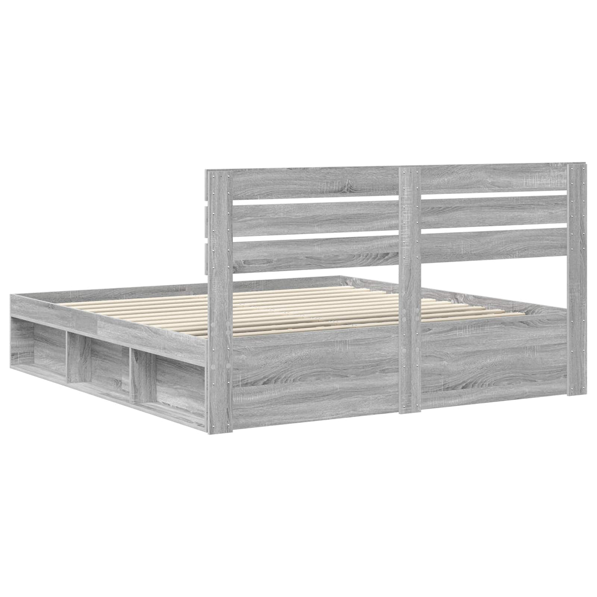 Cadre de lit Gris Sonoma 200 x 200 cm Pin massif