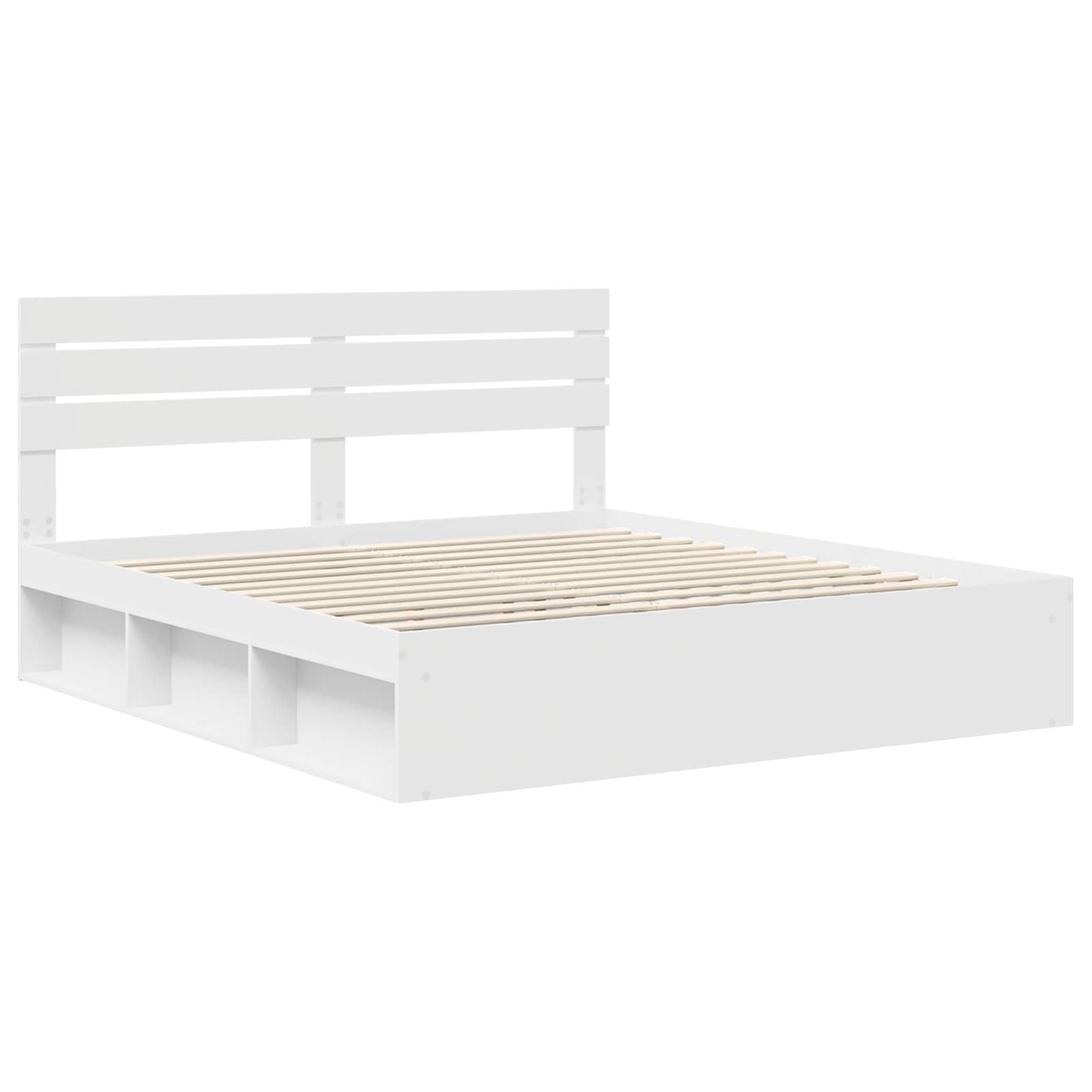 Cadre de lit avec tête de lit Blanc 180 x 200 cm Pin massif - XIOS