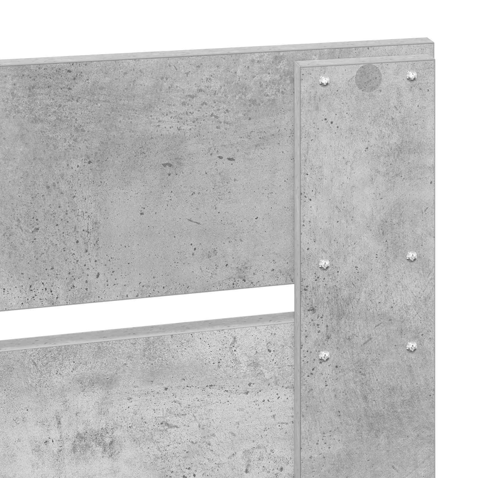 Cadre de lit avec tête de lit Béton 180 x 200 cm Pin massif - XIOS