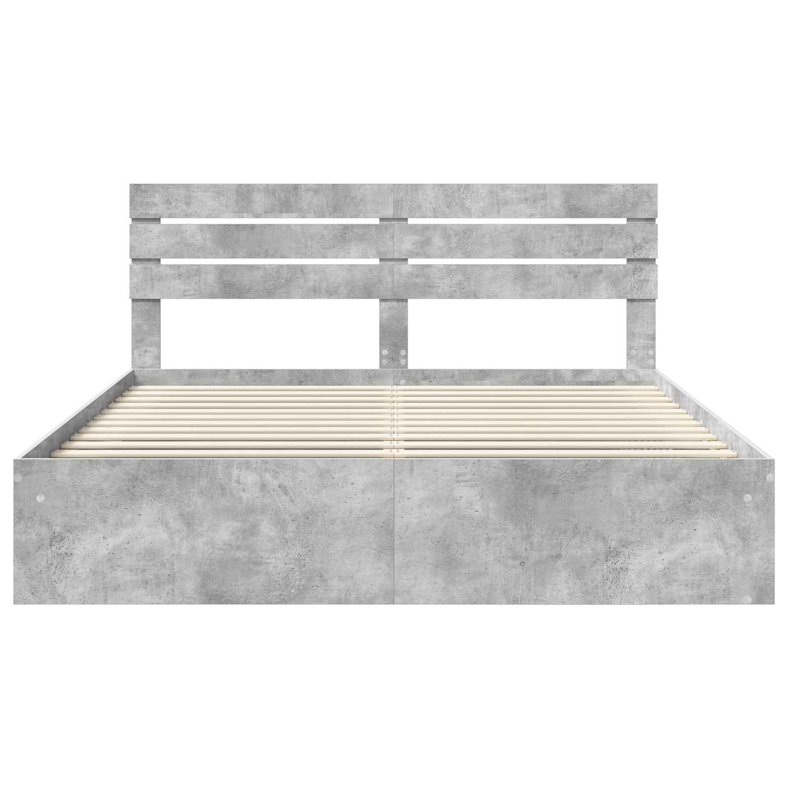 Cadre de lit avec tête de lit Béton 180 x 200 cm Pin massif - XIOS