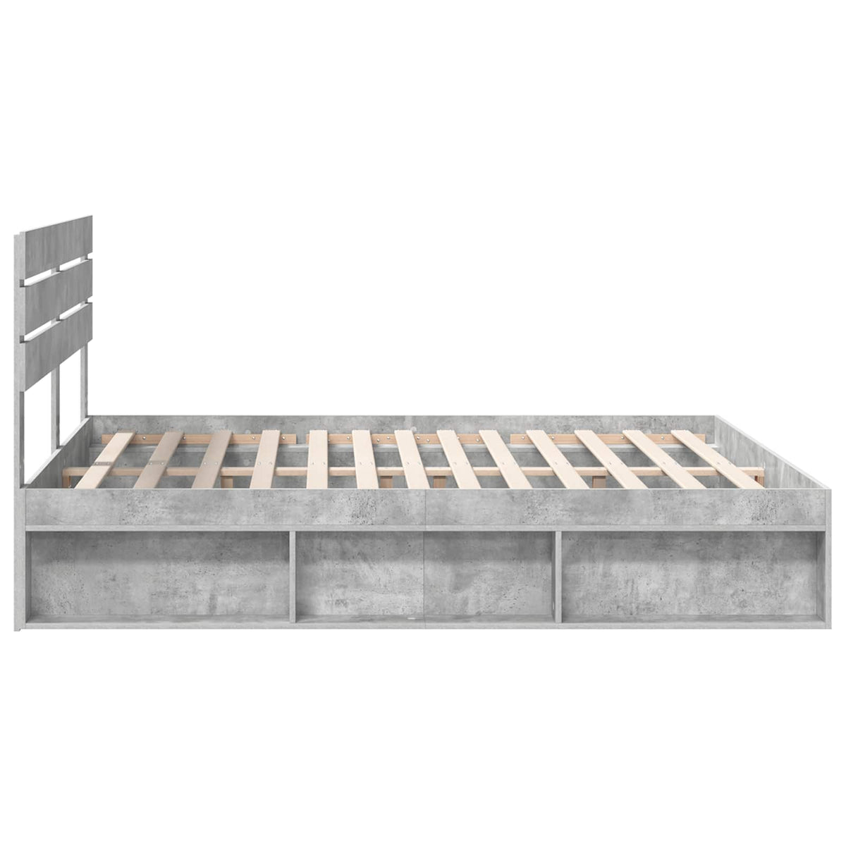 Cadre de lit Gris béton 180 x 200 cm Pin massif