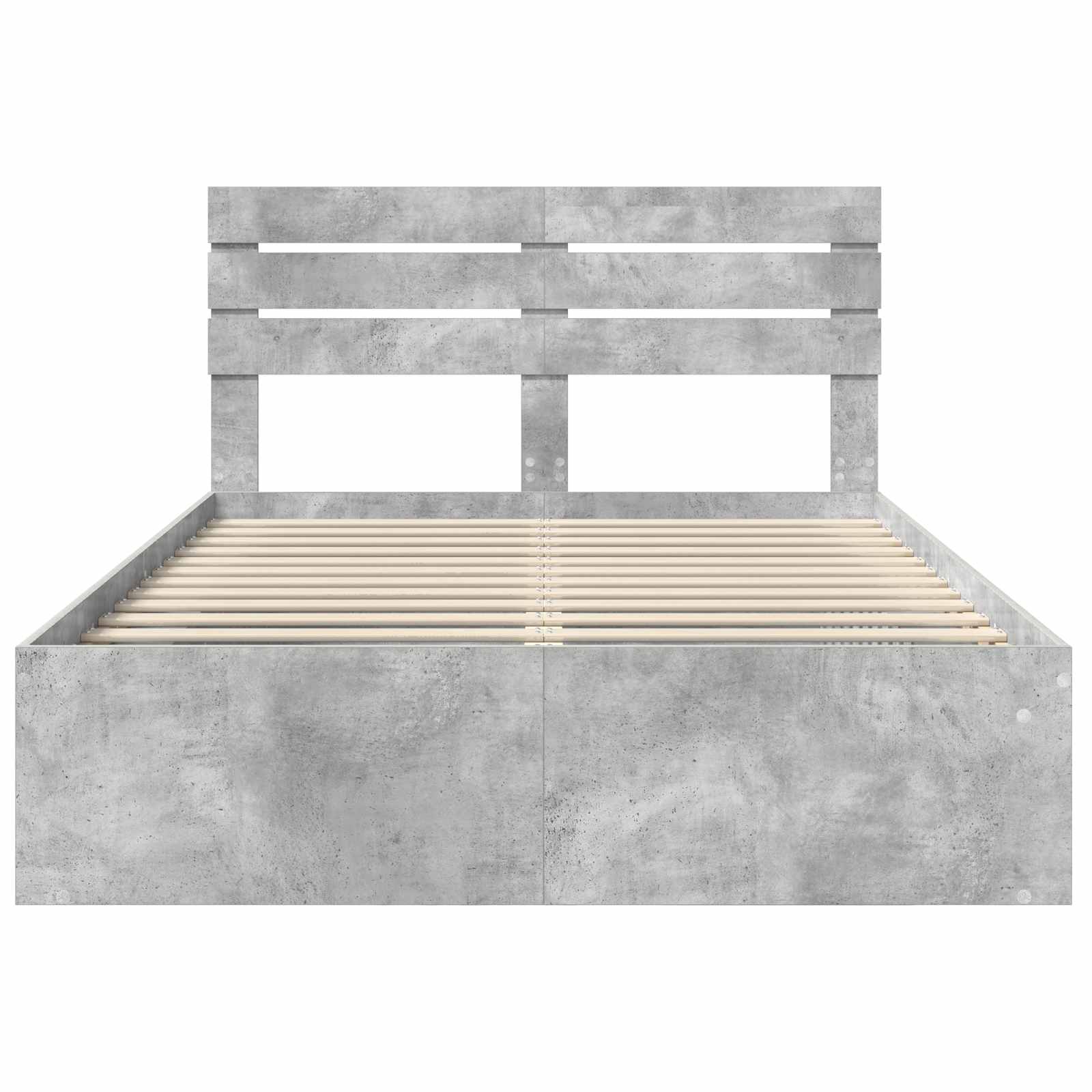 Cadre de lit avec tête de lit Béton 160 x 200 cm Pin massif - XIOS