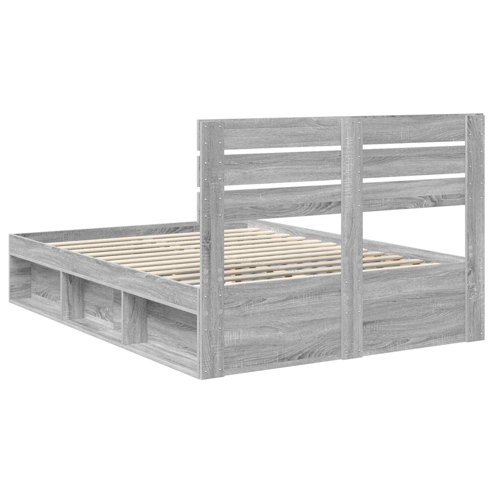 Cadre de lit Gris Sonoma 150 x 200 cm Pin massif - XIOS