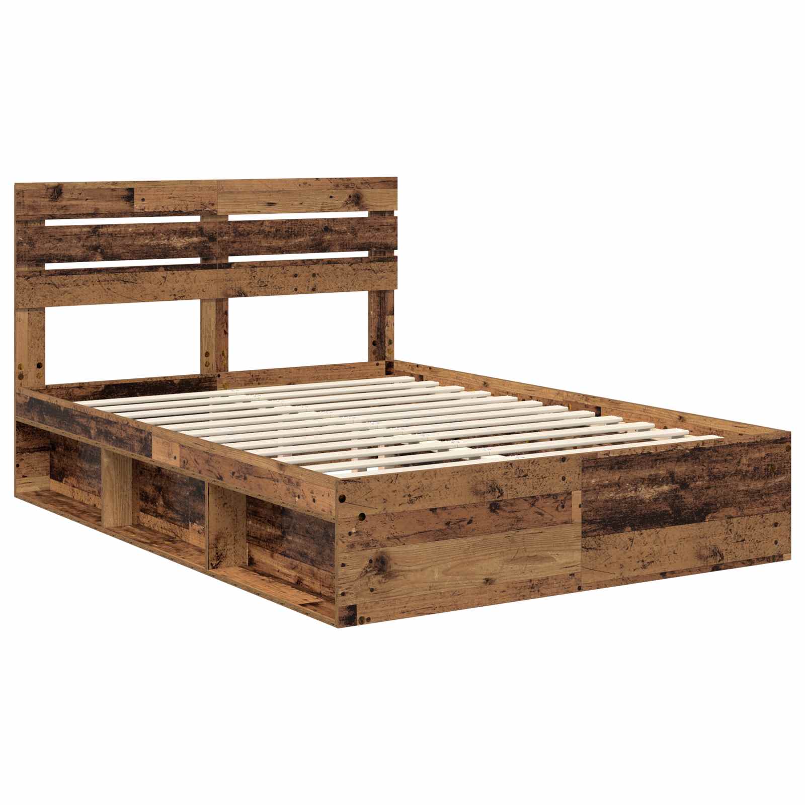 Cadre de lit Bois ancien 140 x 190 cm Pin massif