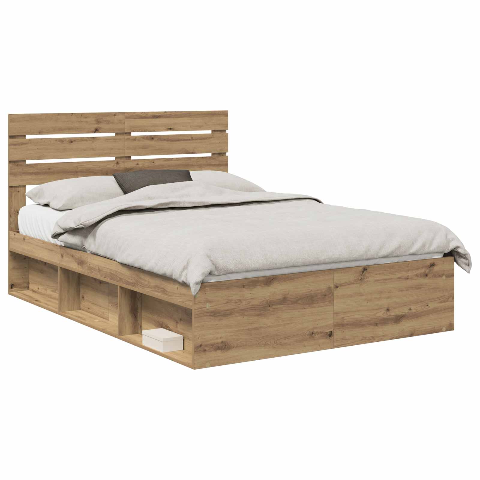 Cadre de lit Chêne artisan 140 x 190 cm Pin massif - XIOS