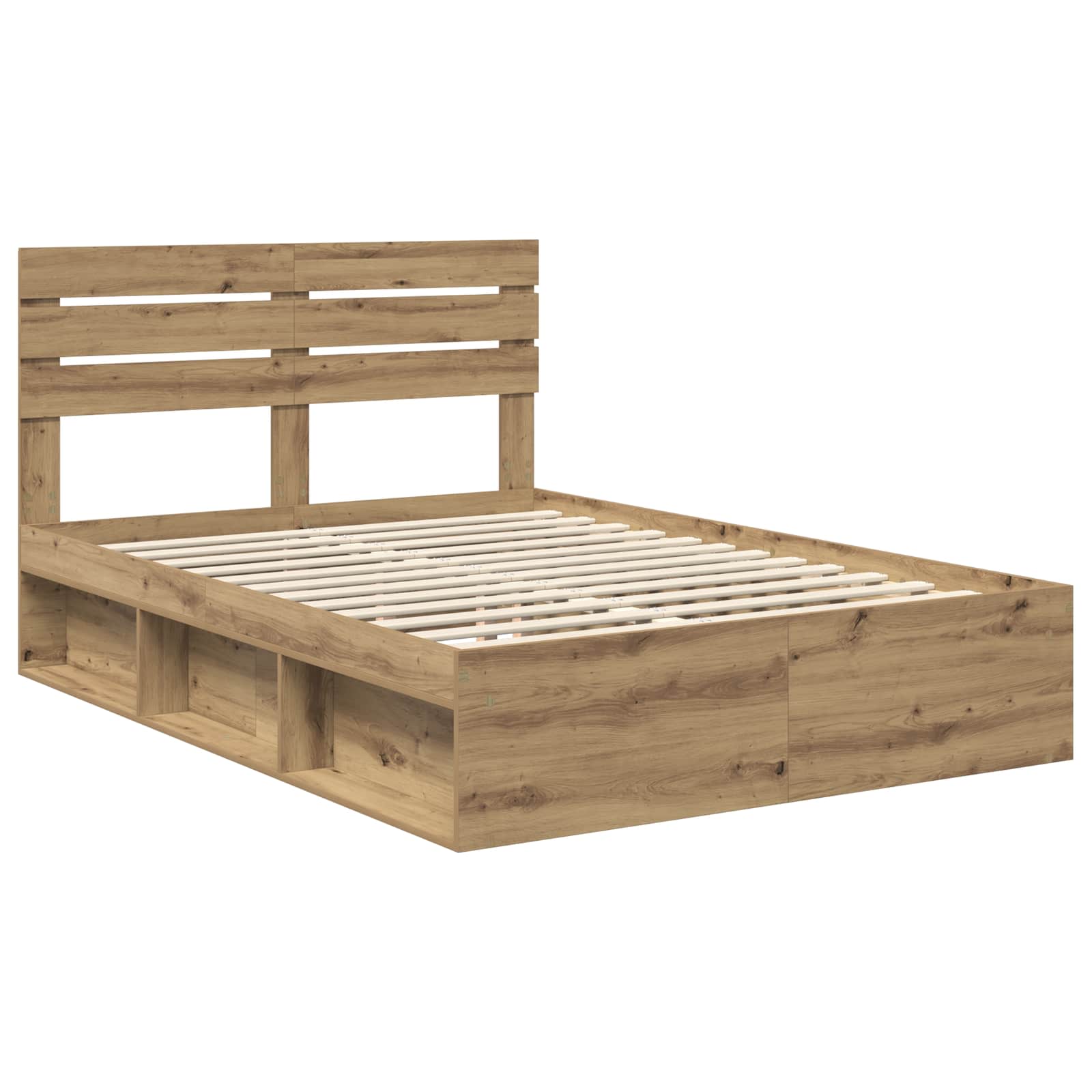 Cadre de lit Chêne artisan 140 x 190 cm Pin massif - XIOS