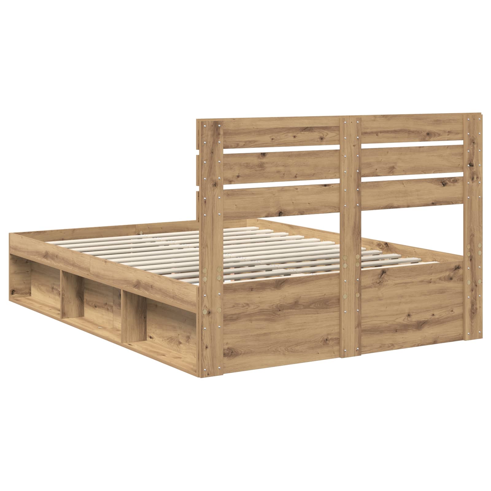 Cadre de lit Chêne artisan 140 x 190 cm Pin massif - XIOS