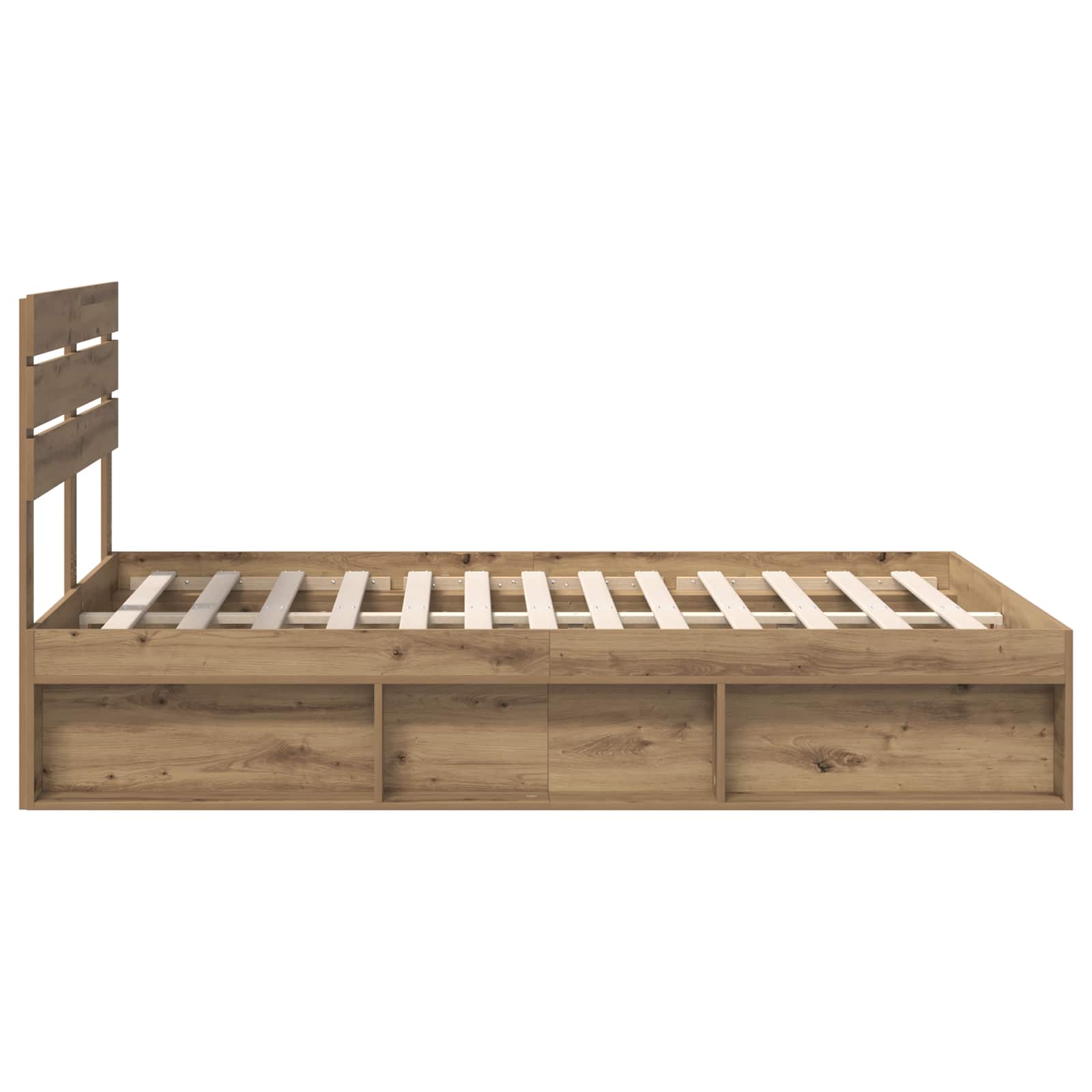 Cadre de lit Chêne artisan 140 x 190 cm Pin massif - XIOS