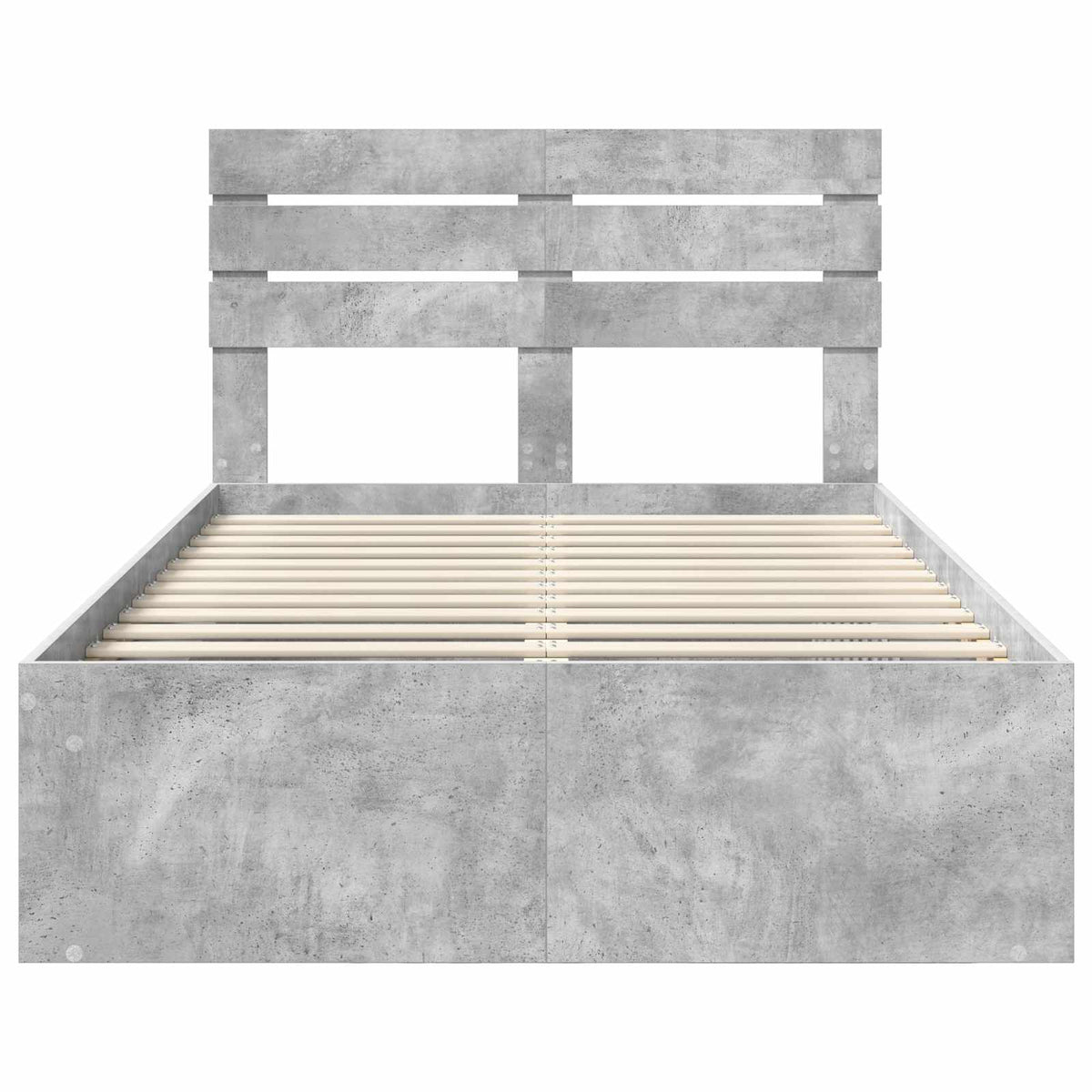 Cadre de lit Gris Béton 135 x 190 cm Pin massif