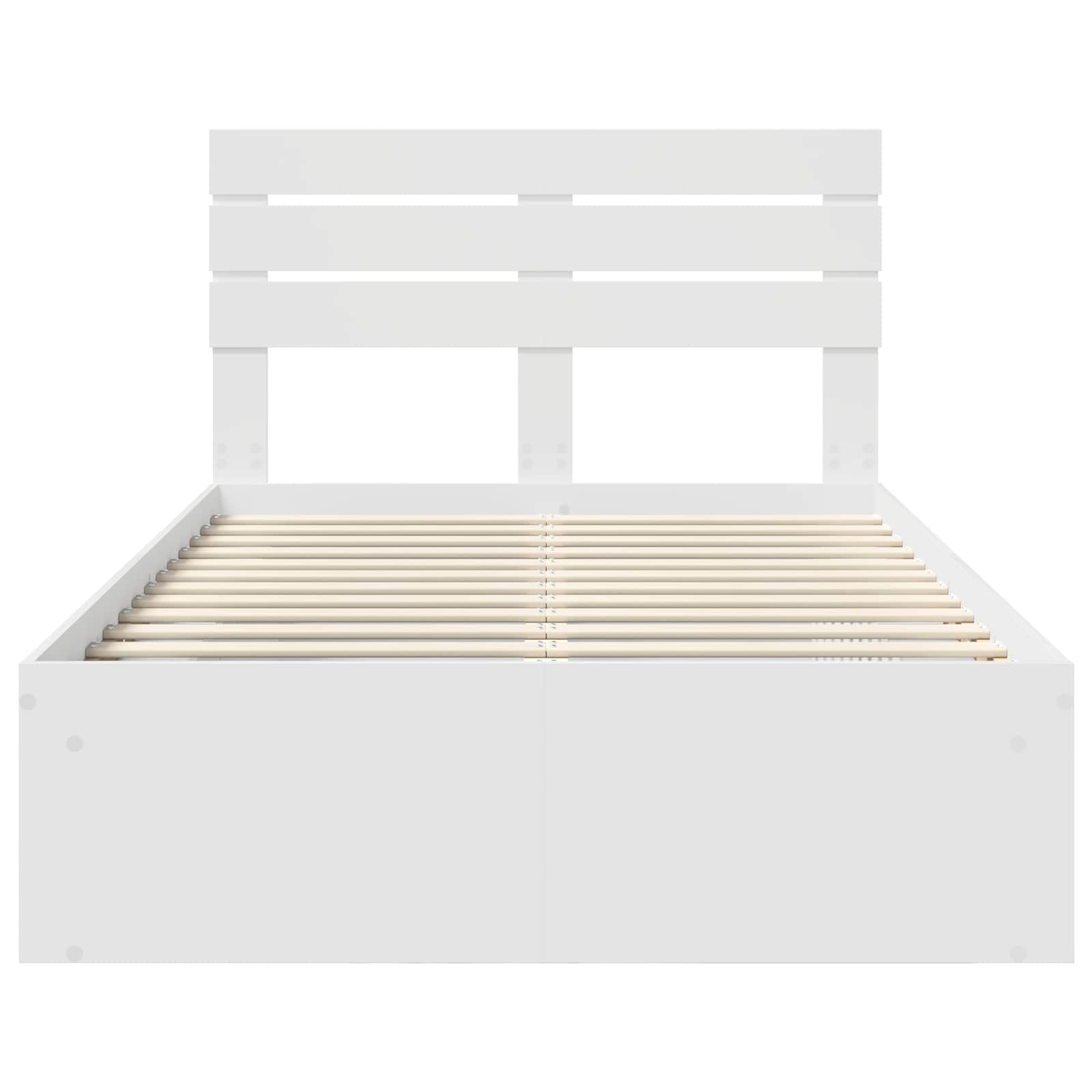 Cadre de lit avec tête de lit Blanc 120 x 200 cm Pin massif - XIOS