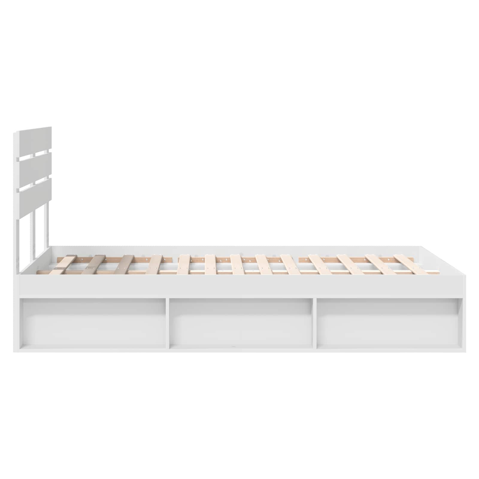 Cadre de lit avec tête de lit Blanc 120 x 200 cm Pin massif - XIOS