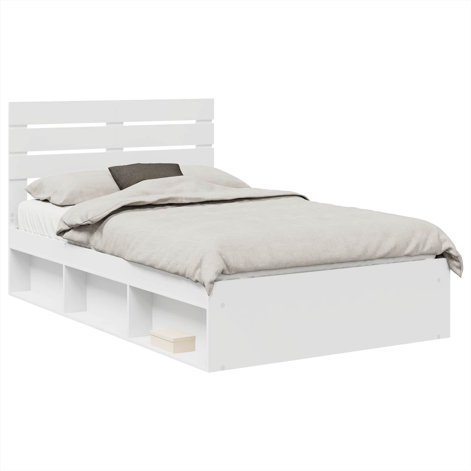 Cadre de lit avec tête de lit Blanc 120 x 190 cm Pin massif - XIOS