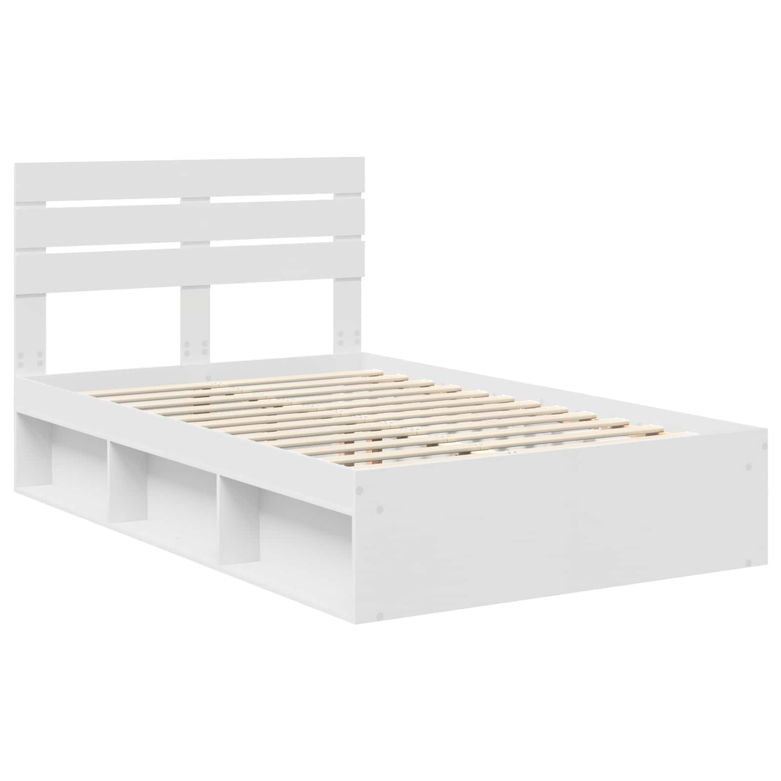 Cadre de lit avec tête de lit Blanc 120 x 190 cm Pin massif - XIOS