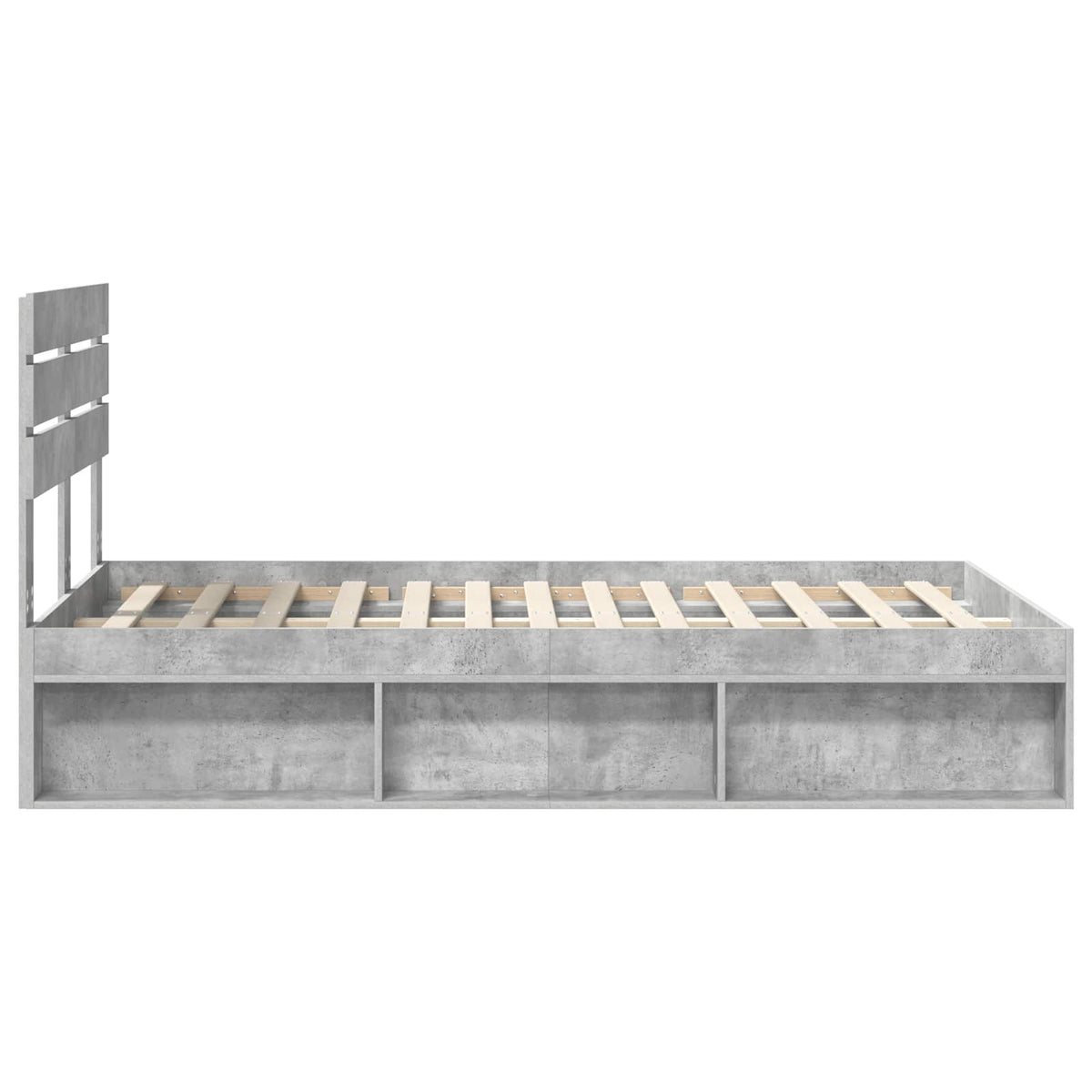Cadre de lit Gris béton 120 x 190 cm Pin massif