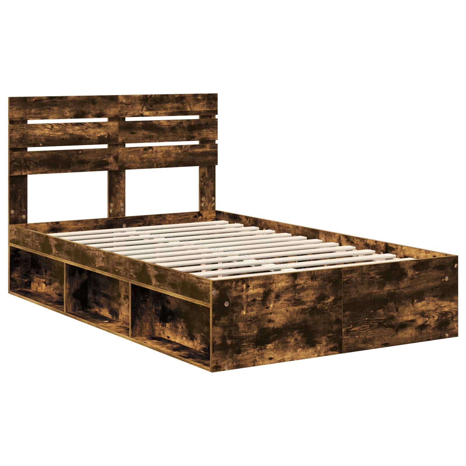 Cadre de lit Chêne fumé 120 x 190 cm Pin massif