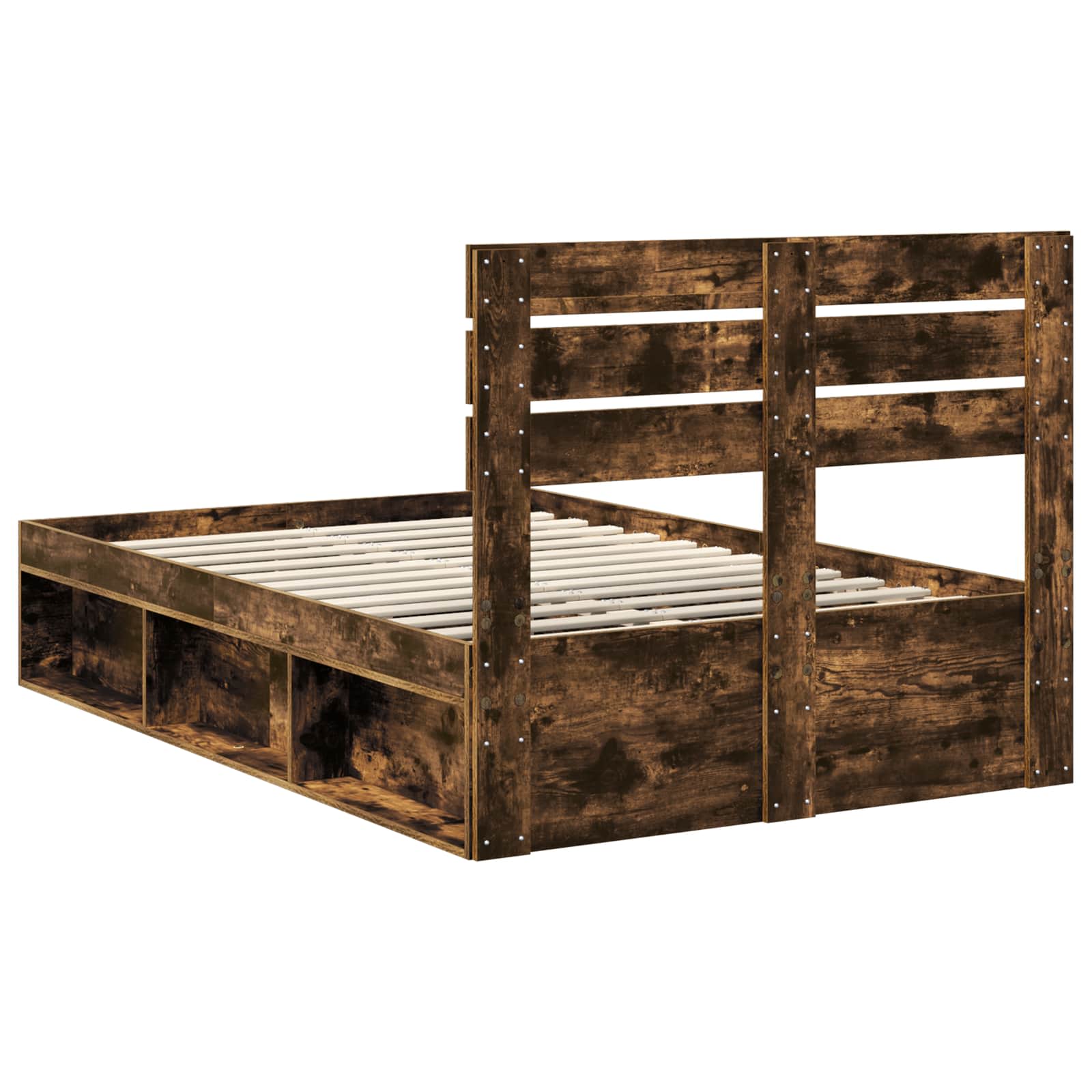 Cadre de lit Chêne fumé 120 x 190 cm Pin massif