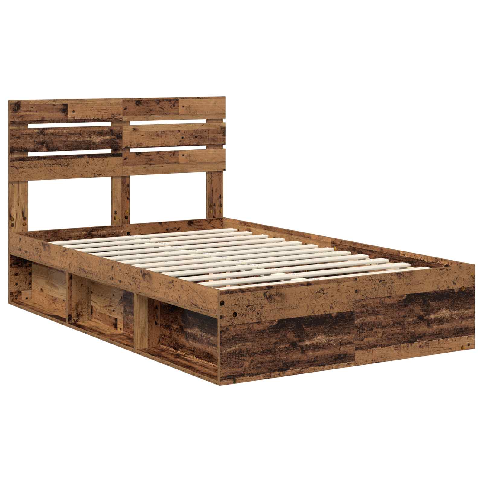 Cadre de lit Bois ancien 120 x 190 cm Pin massif - XIOS