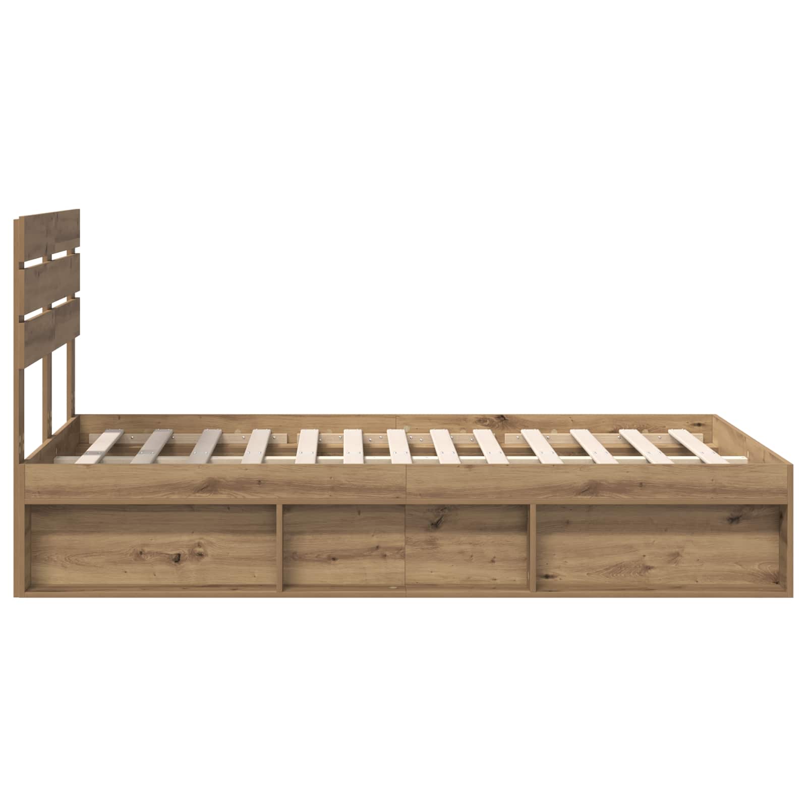 Cadre de lit Chêne artisan 120 x 190 cm Pin massif - XIOS