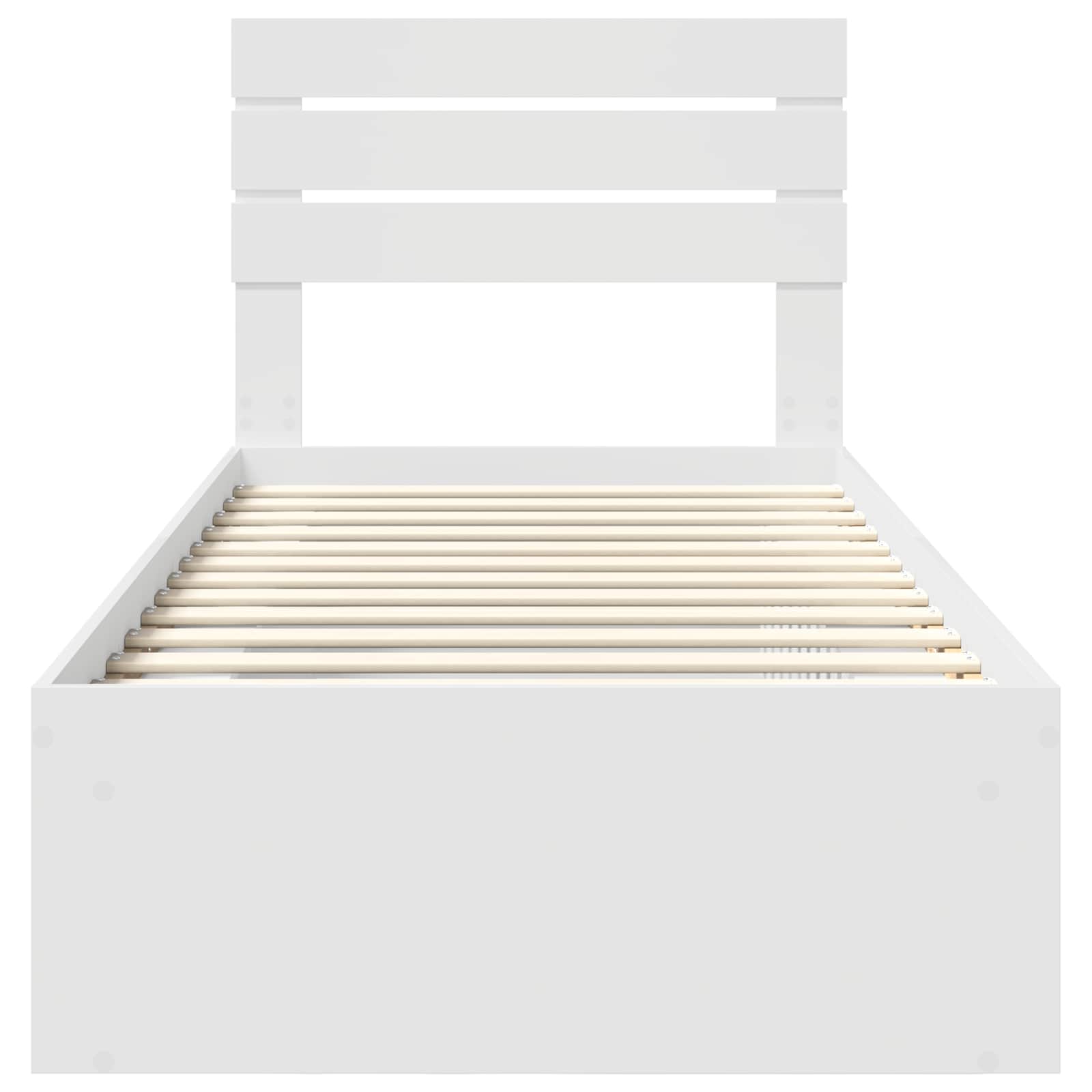 Cadre de lit avec tête de lit Blanc 90 x 190 cm Pin massif - XIOS