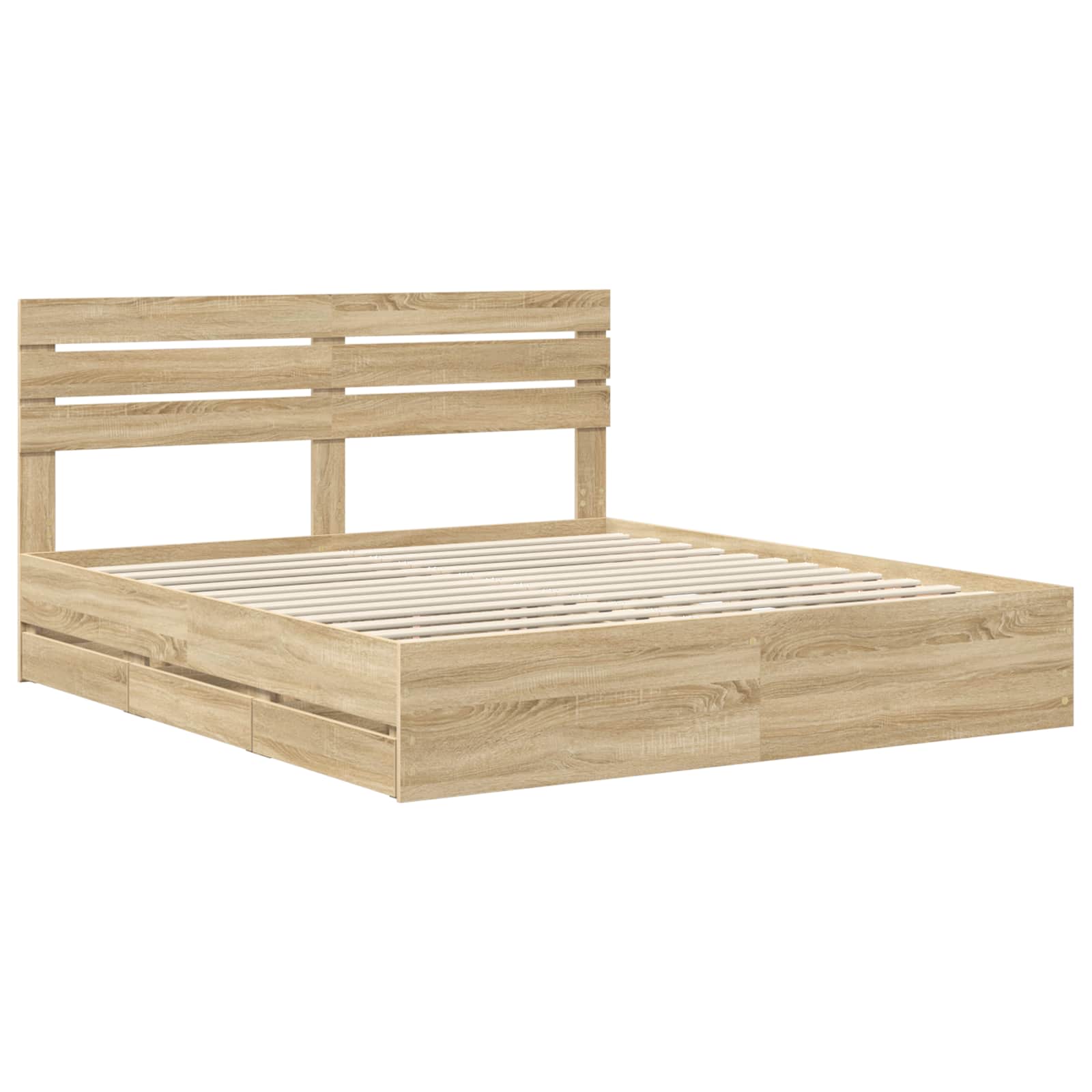 Cadre de lit Chêne Sonoma 200 x 200 cm Bois Ingénierie - XIOS