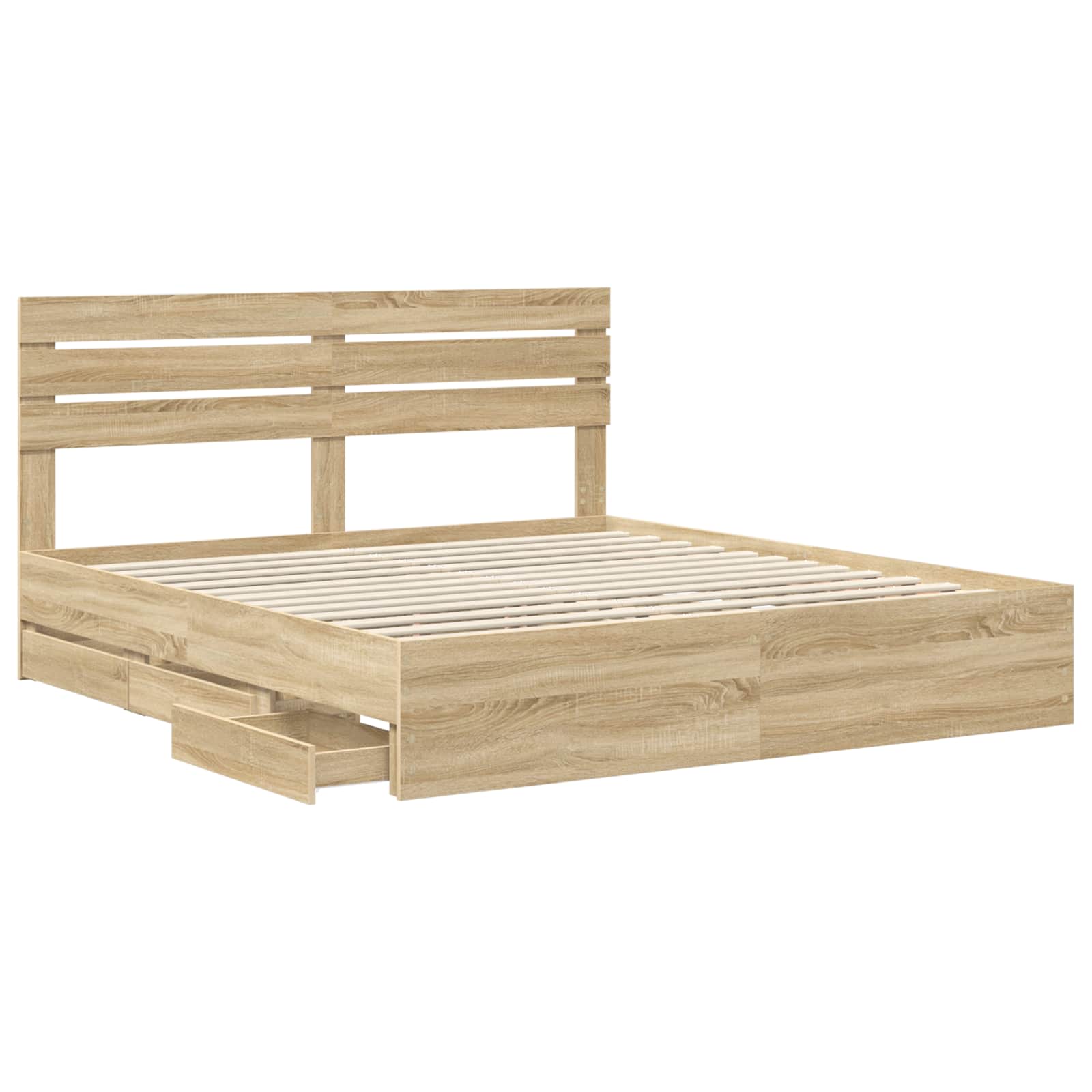 Cadre de lit Chêne Sonoma 200 x 200 cm Bois Ingénierie - XIOS