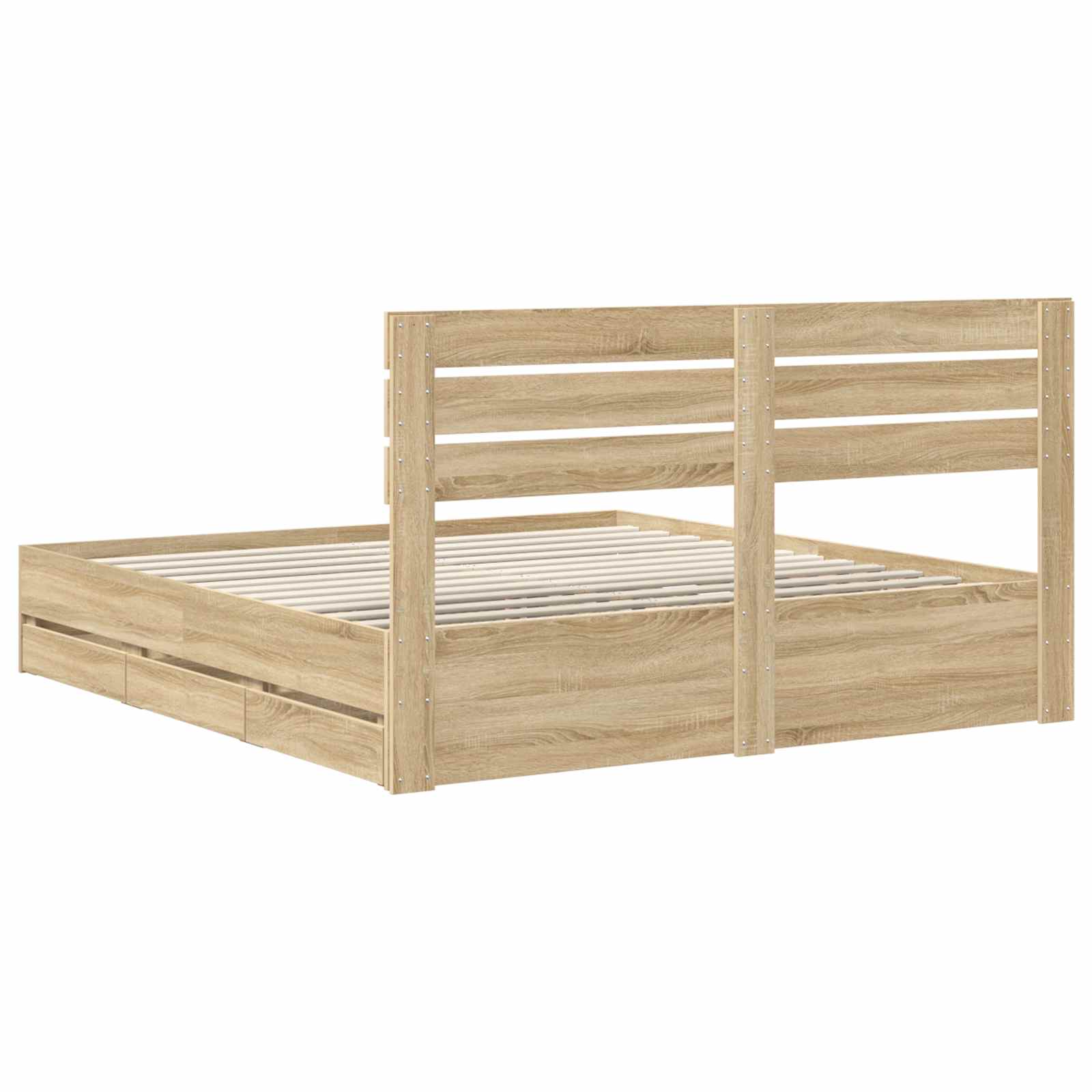 Cadre de lit Chêne Sonoma 200 x 200 cm Bois Ingénierie - XIOS