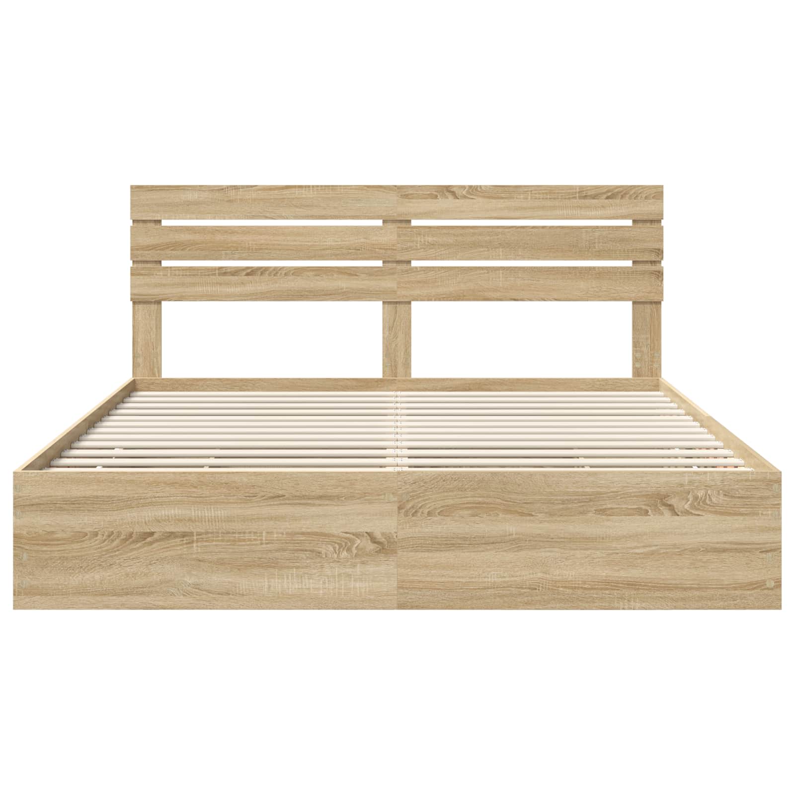 Cadre de lit Chêne Sonoma 200 x 200 cm Bois Ingénierie - XIOS