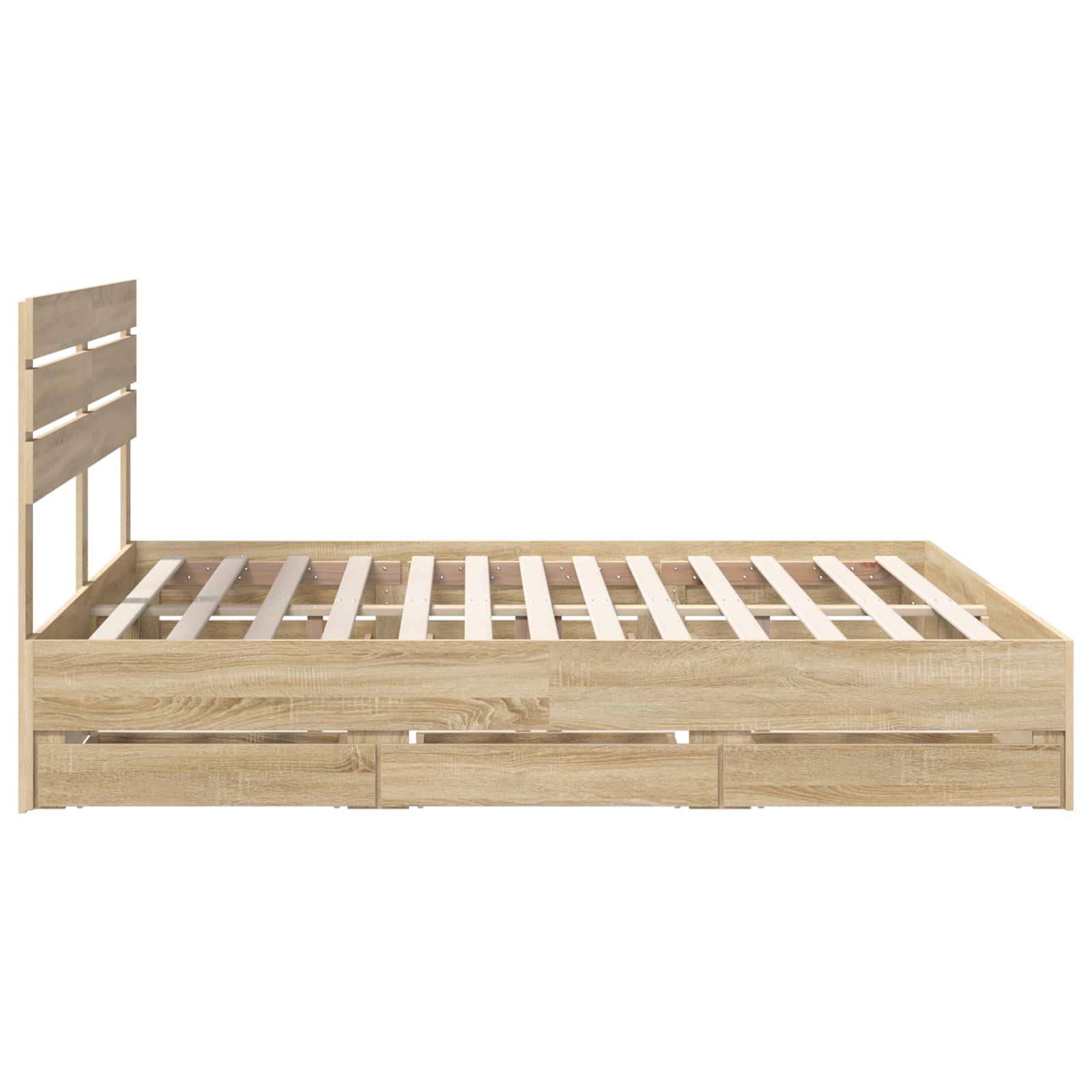 Cadre de lit Chêne Sonoma 200 x 200 cm Bois Ingénierie - XIOS