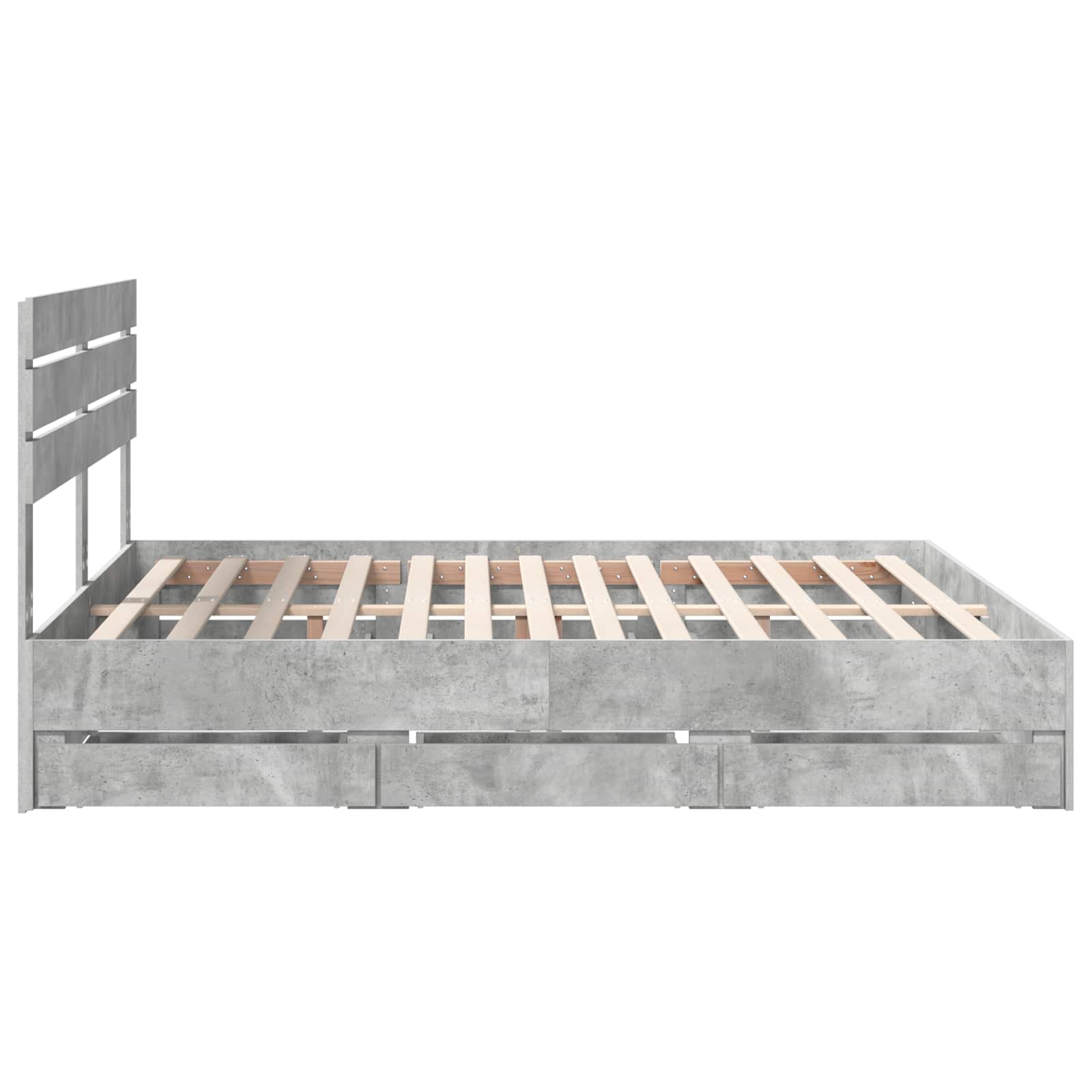 Cadre de lit Gris béton 200 x 200 cm Bois Ingénierie - XIOS