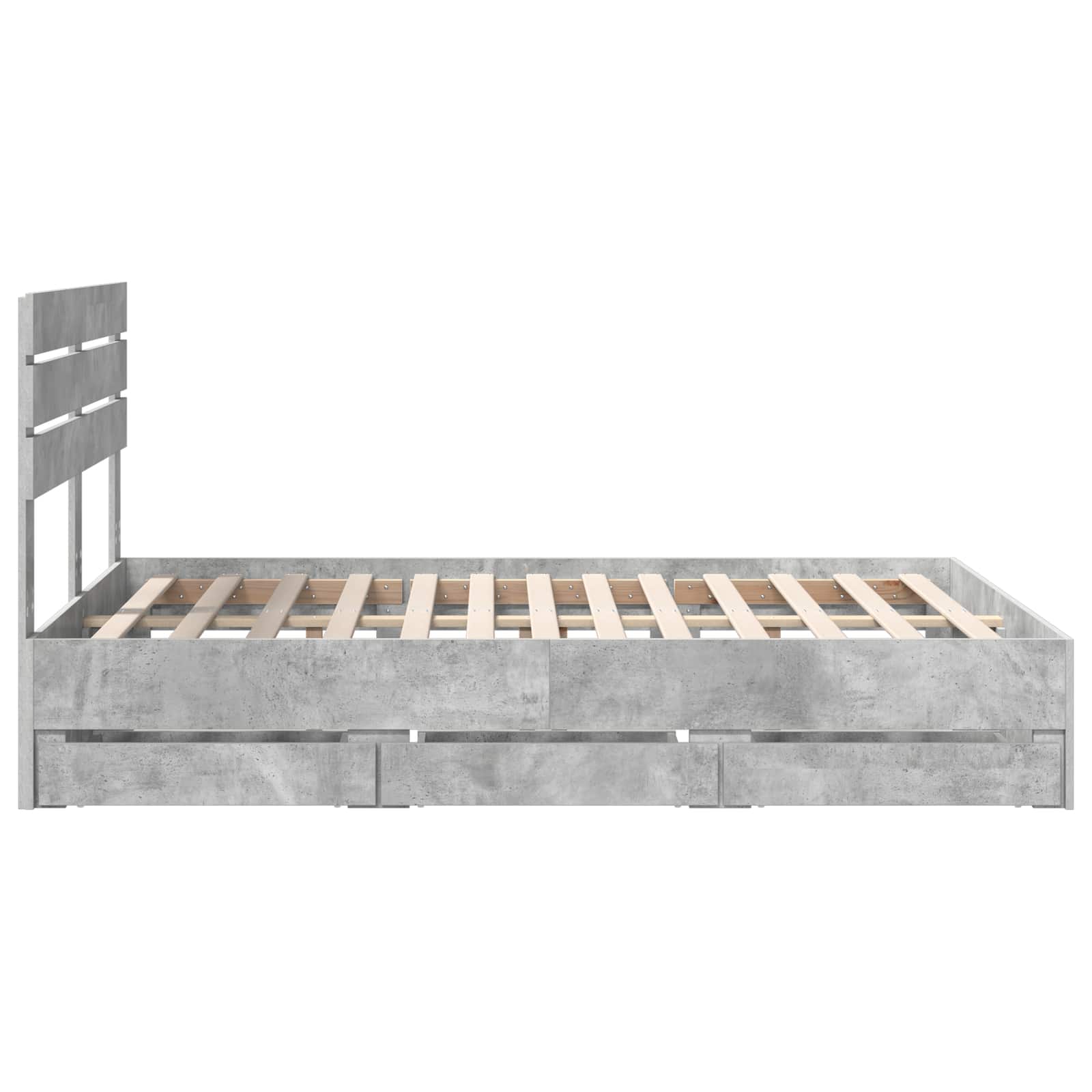 Cadre de lit Gris béton 160 x 200 cm Bois Ingénierie - XIOS