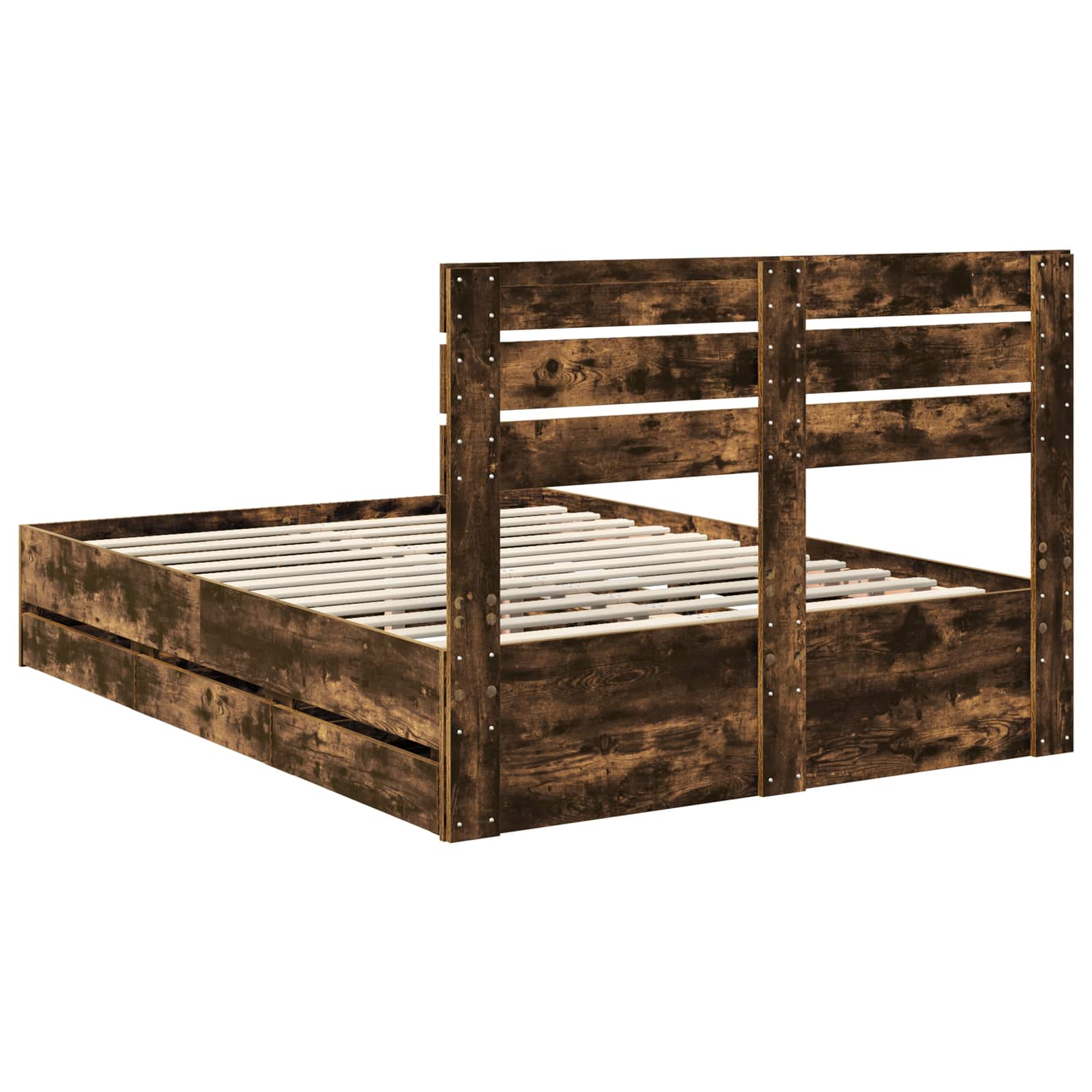 Cadre de lit Chêne fumé 160 x 200 cm Bois Ingénierie - XIOS