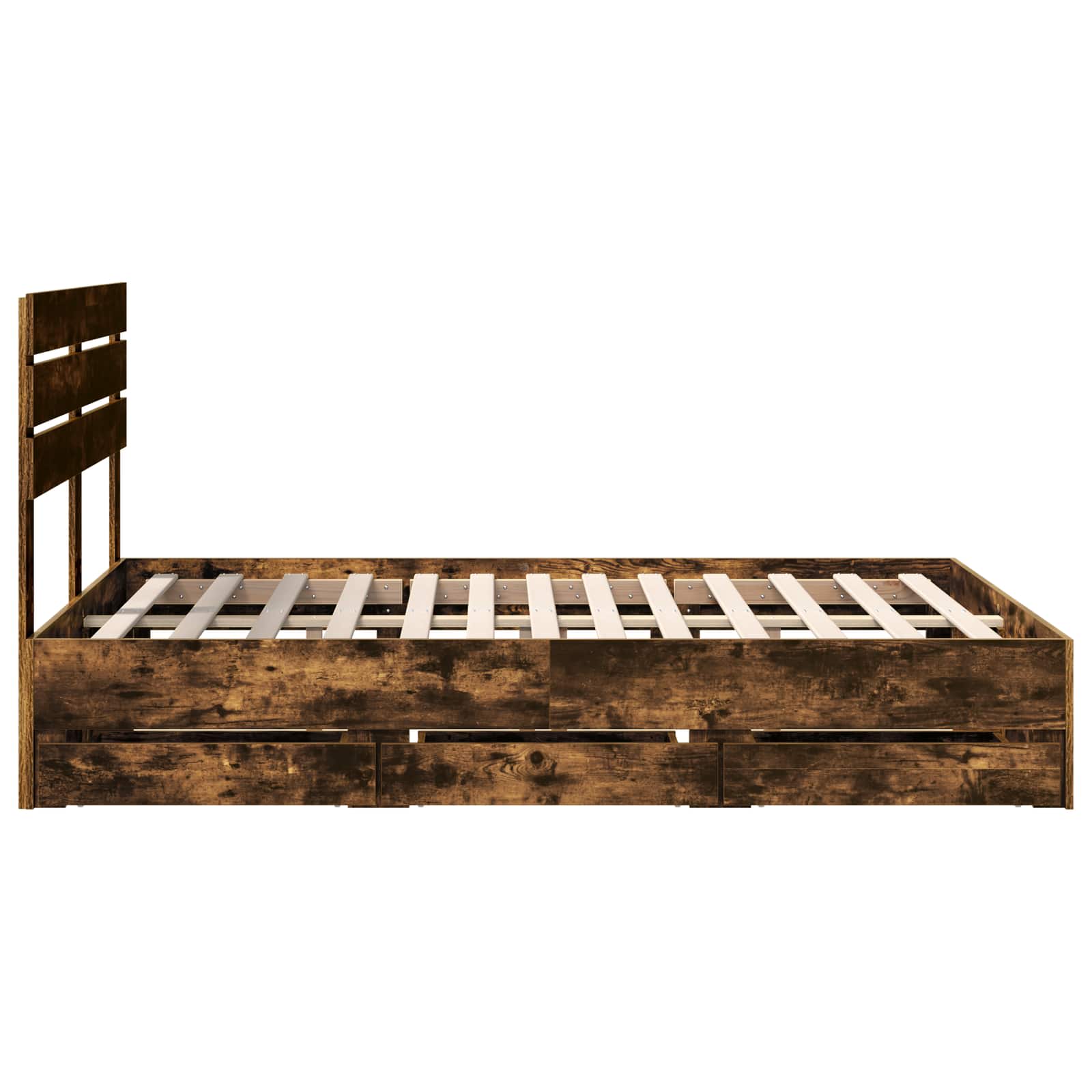 Cadre de lit Chêne fumé 160 x 200 cm Bois Ingénierie - XIOS