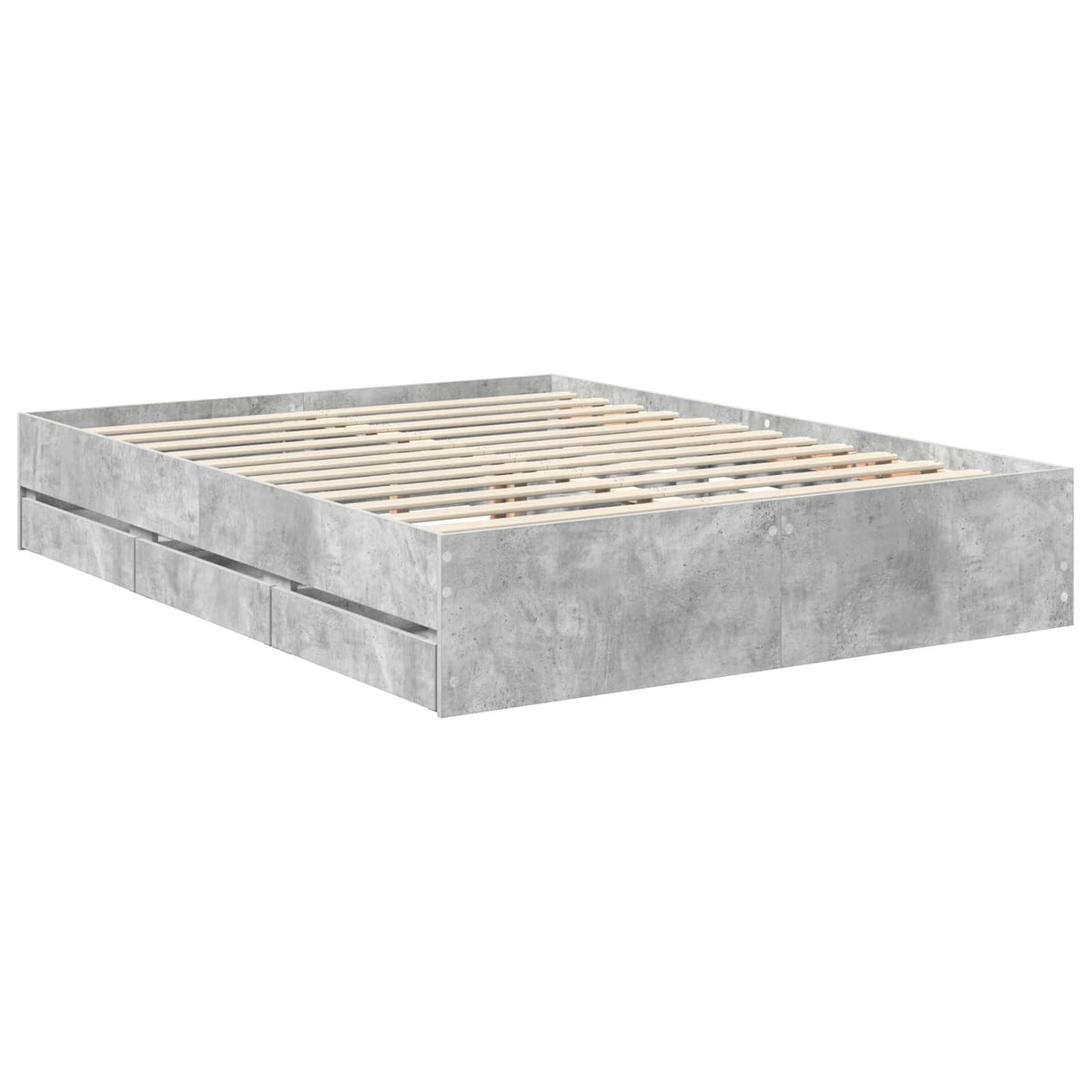 Cadre de lit Gris béton 150 x 200 cm Bois Ingénierie
