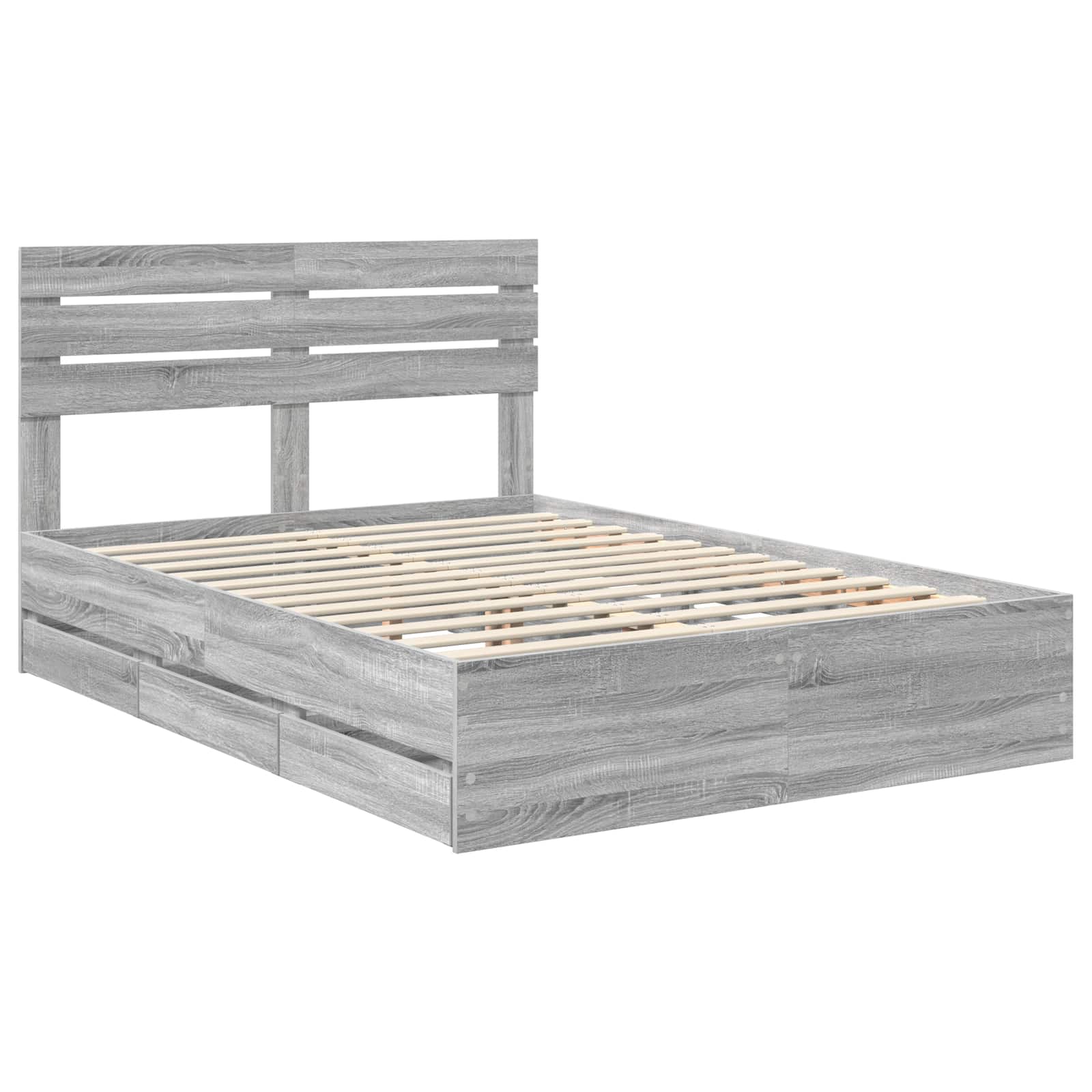 Cadre de lit Gris Sonoma 150 x 200 cm Bois Ingénierie - XIOS