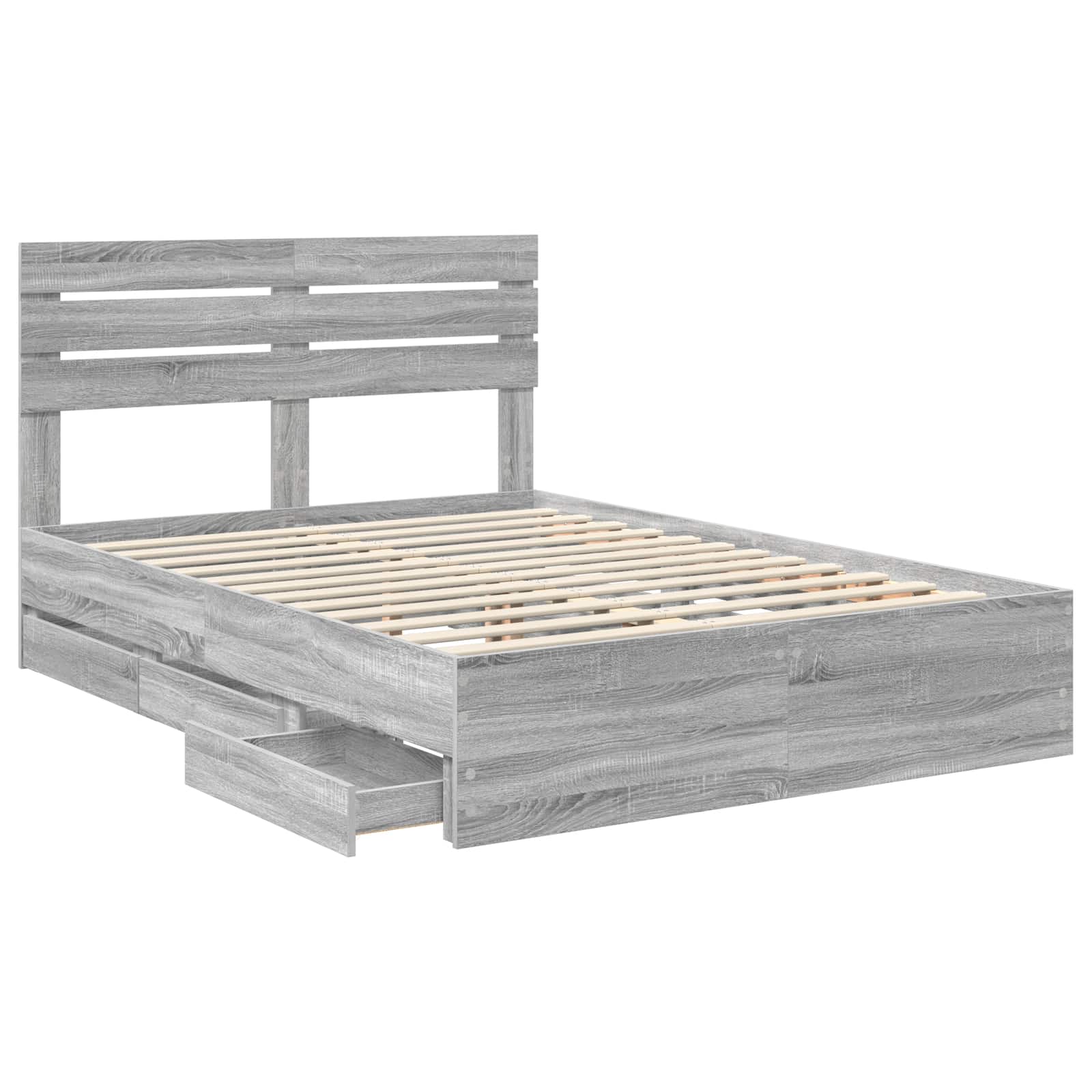 Cadre de lit Gris Sonoma 150 x 200 cm Bois Ingénierie - XIOS