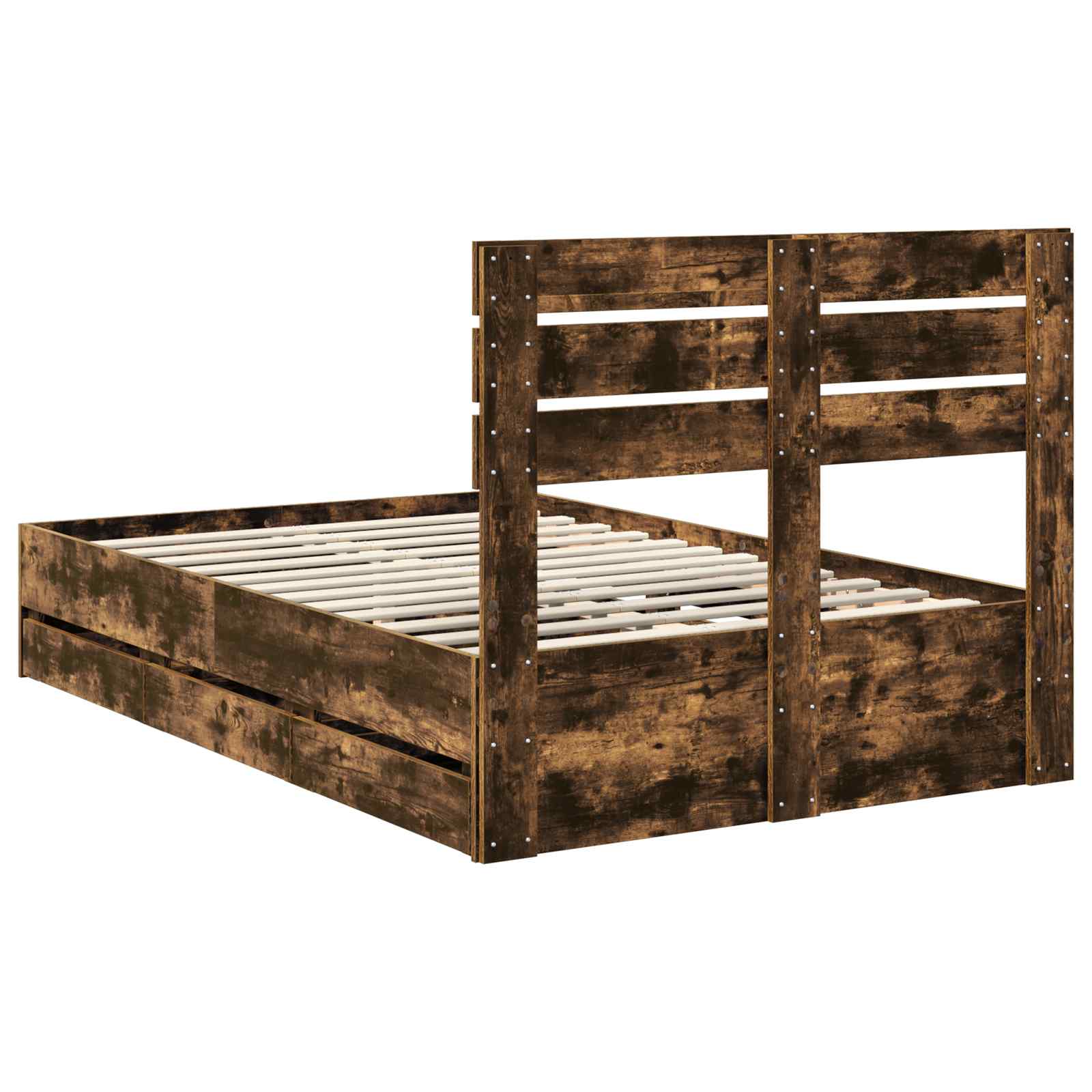 Cadre de lit Chêne fumé 135 x 190 cm Bois Ingénierie - XIOS
