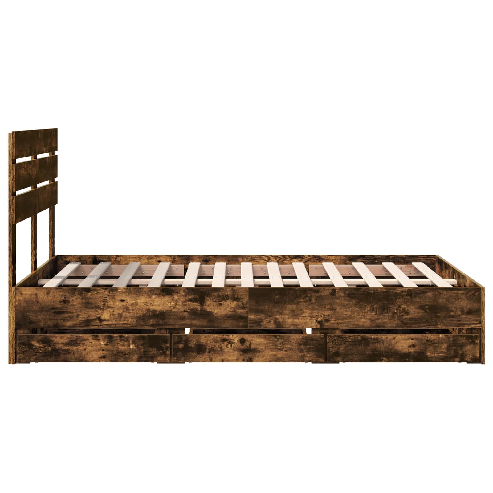 Cadre de lit Chêne fumé 135 x 190 cm Bois Ingénierie - XIOS