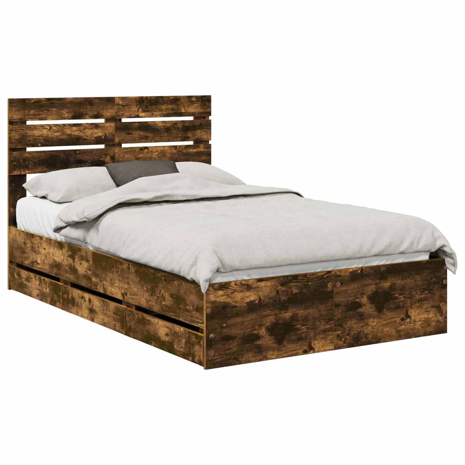 Cadre de lit Chêne fumé 120 x 190 cm Bois Ingénierie - XIOS