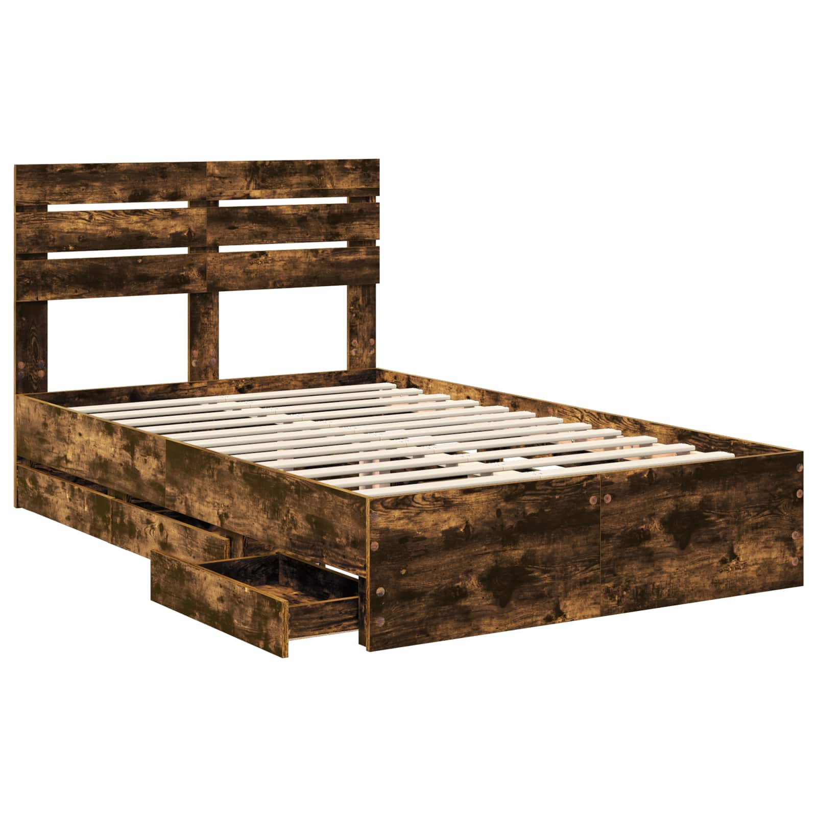 Cadre de lit Chêne fumé 120 x 190 cm Bois Ingénierie - XIOS