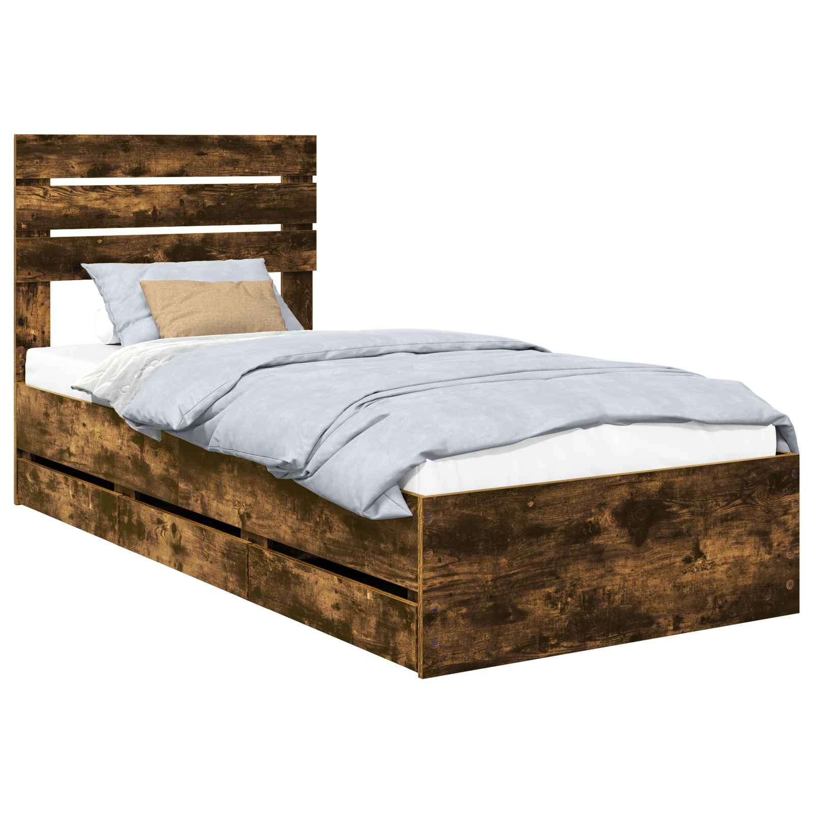 Cadre de lit Chêne fumé 100 x 200 cm Bois Ingénierie - XIOS