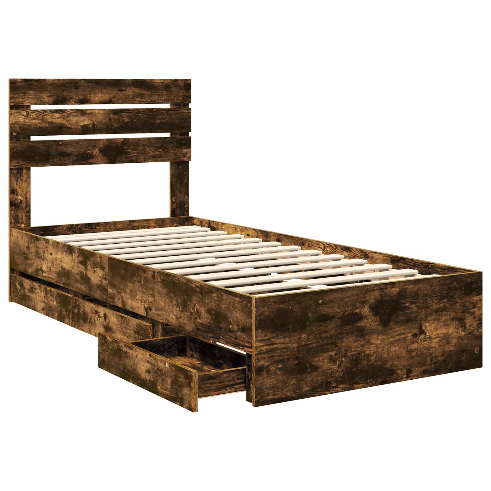 Cadre de lit Chêne fumé 100 x 200 cm Bois Ingénierie - XIOS